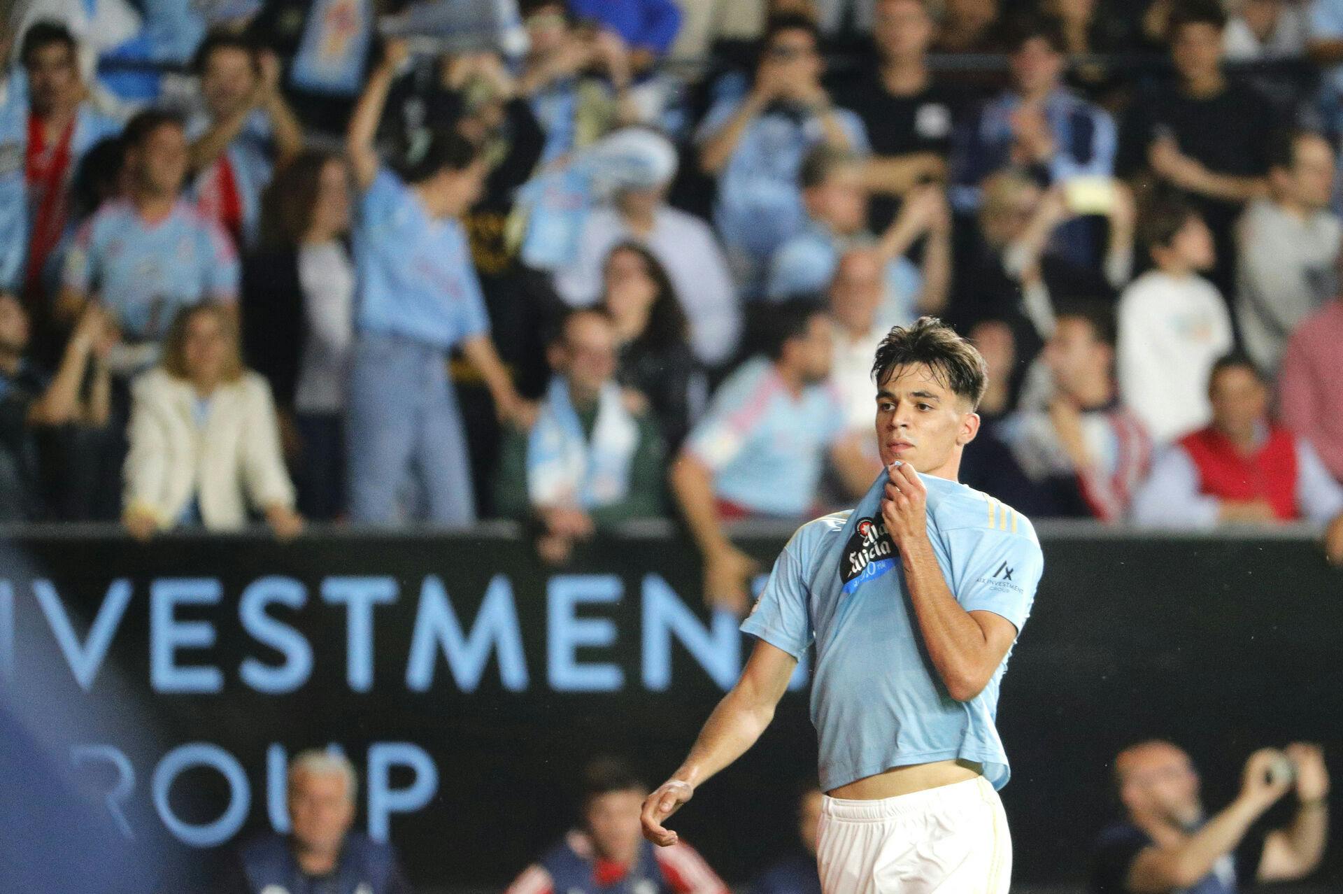 Gabri Veiga i kamp for Celta Vigo, hvor han i 2023 fik sit helt store gennembrud. 