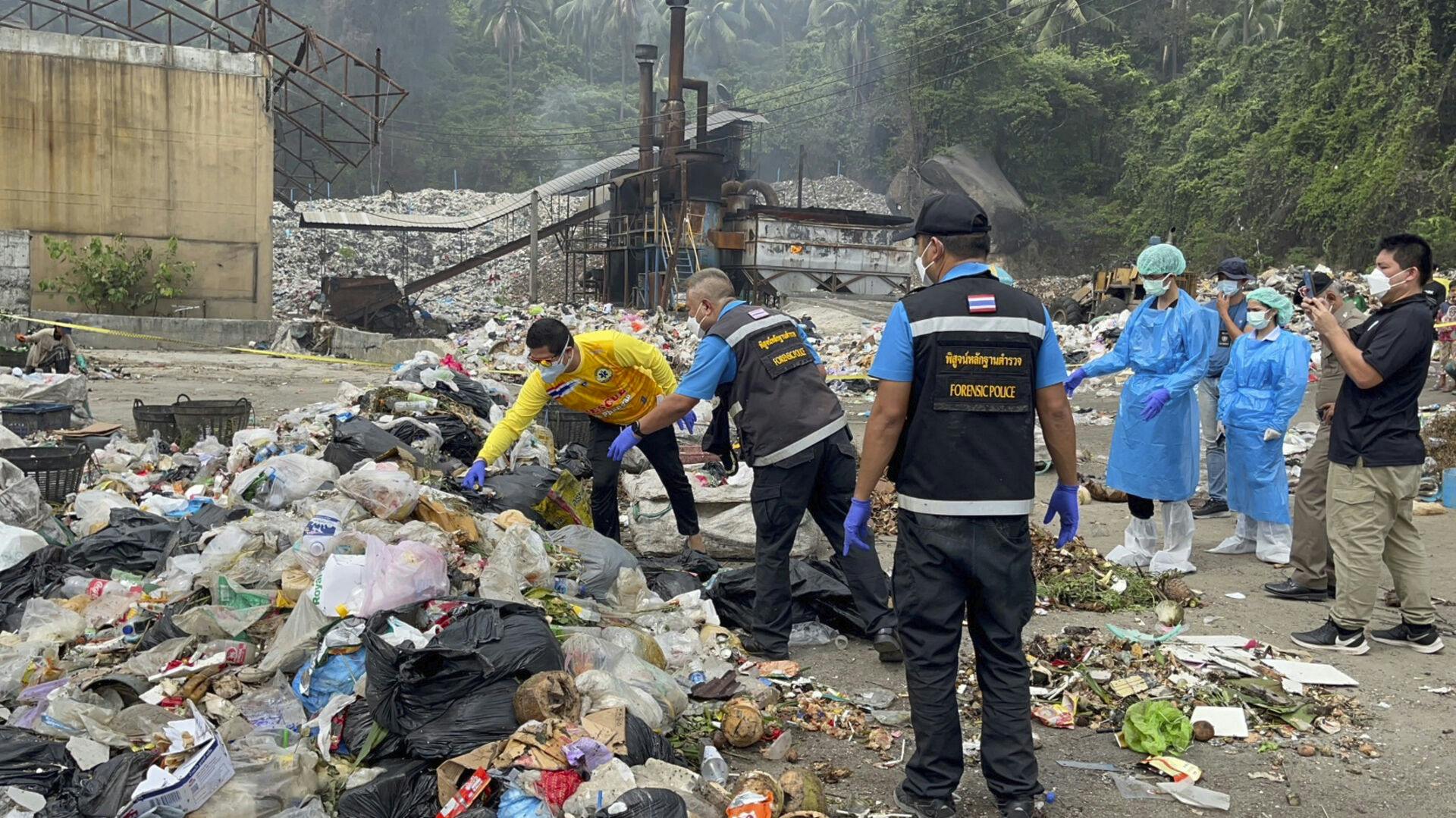 Thai police forensic officers 