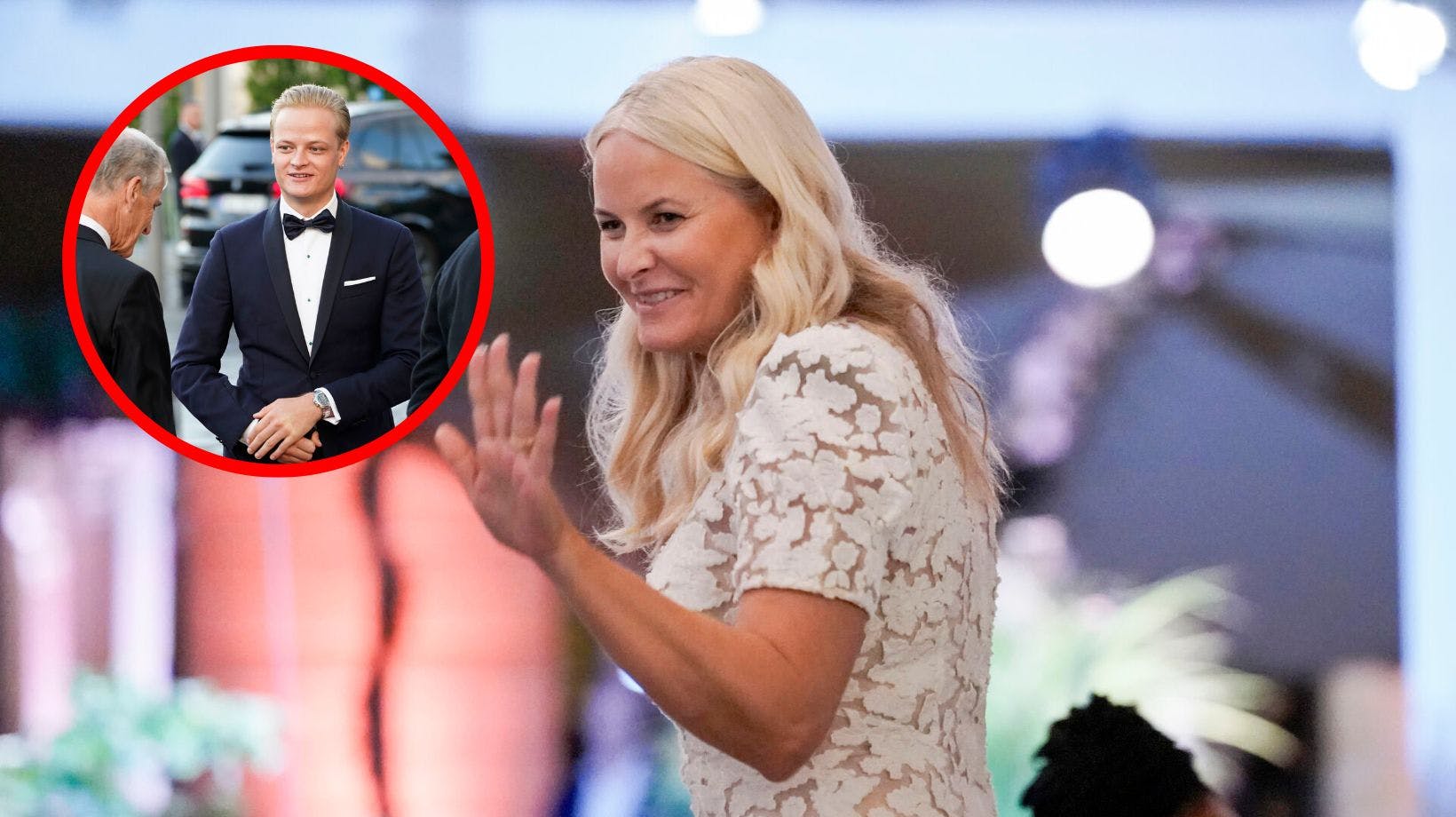 Det var ikke sønnike Marius som kronprinsessen af Norge Mette-Marit vinkede til, da hun sammen med kronprins Haakon fejrede to gange 50-års fødselsdag. Marius Borg Høiby havde nemlig travlt med at feste på en natklub.