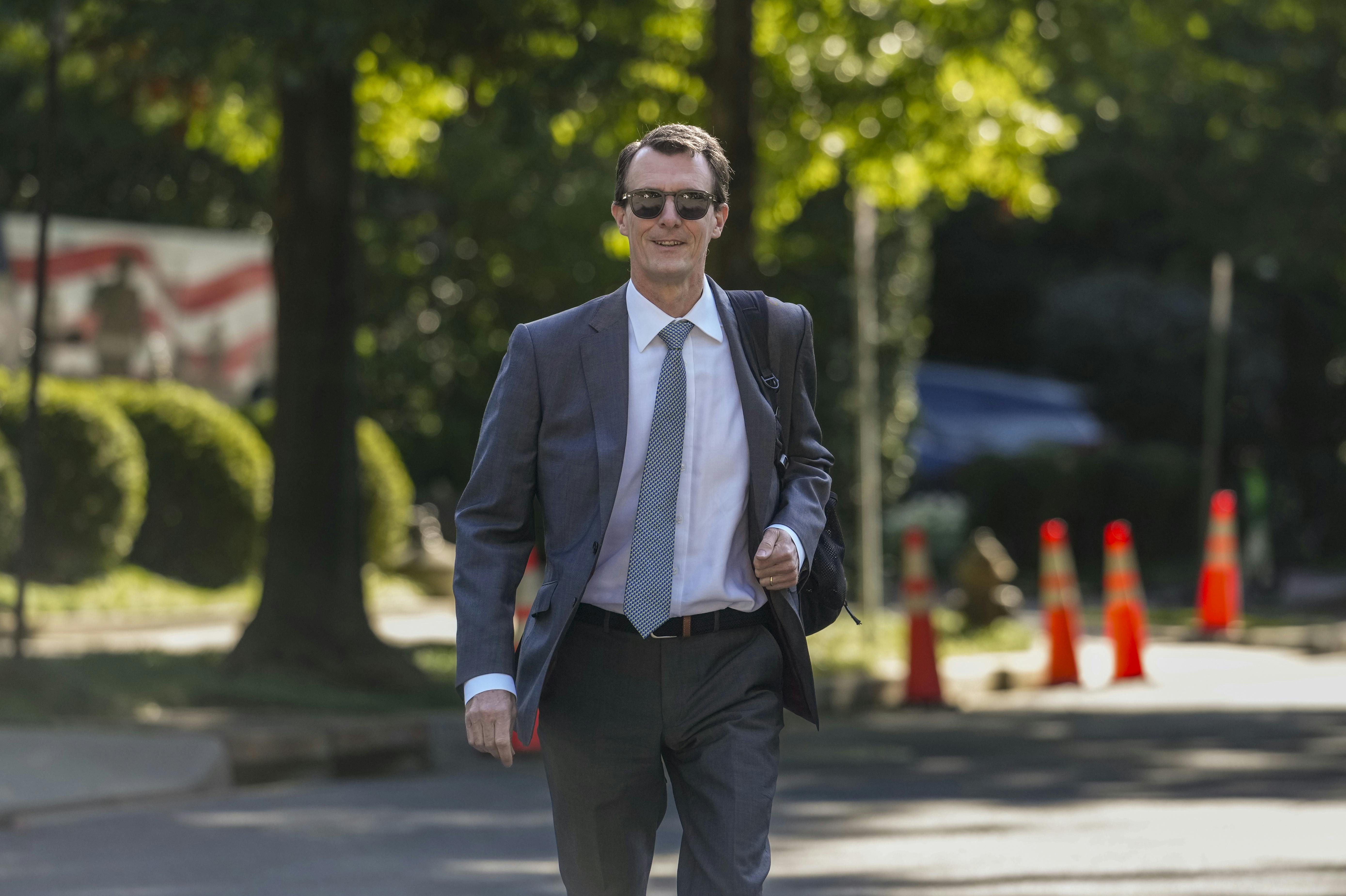 Prince Joachim of Denmark arrives at the Danish Embassy in Washington to begin his role as defense industry attache, Friday, Sept. 1, 2023. (AP Photo/J. Scott Applewhite)