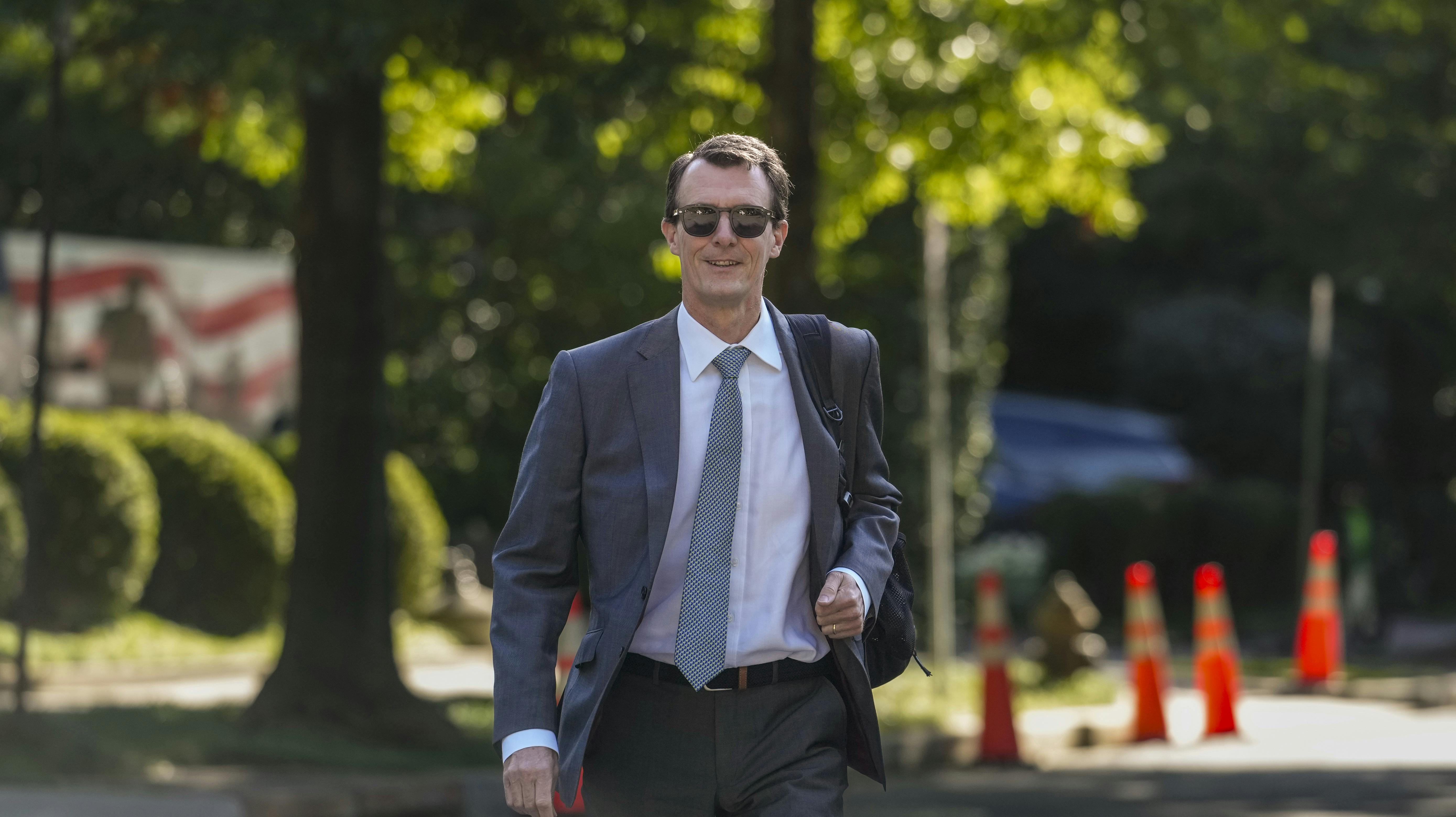 Prince Joachim of Denmark arrives at the Danish Embassy in Washington to begin his role as defense industry attache, Friday, Sept. 1, 2023. (AP Photo/J. Scott Applewhite)