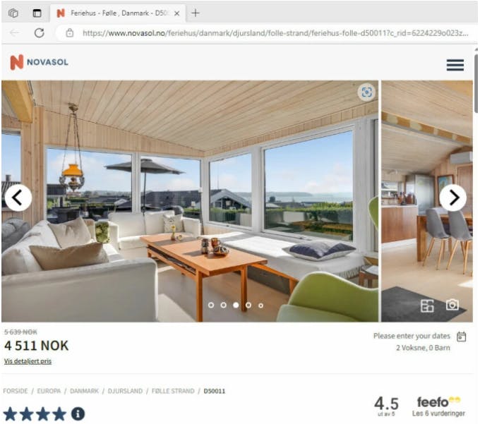 Det "flotte" sommerhus, som familien lejede.