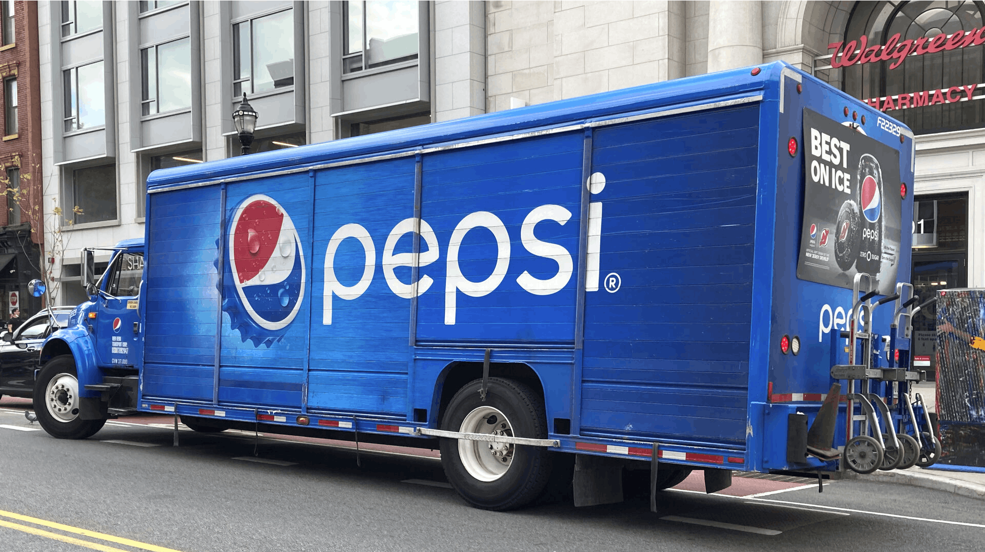 Photo by: STRF/STAR MAX/IPx 2021 A pepsi truck is seen in Hoboken, New Jersey.