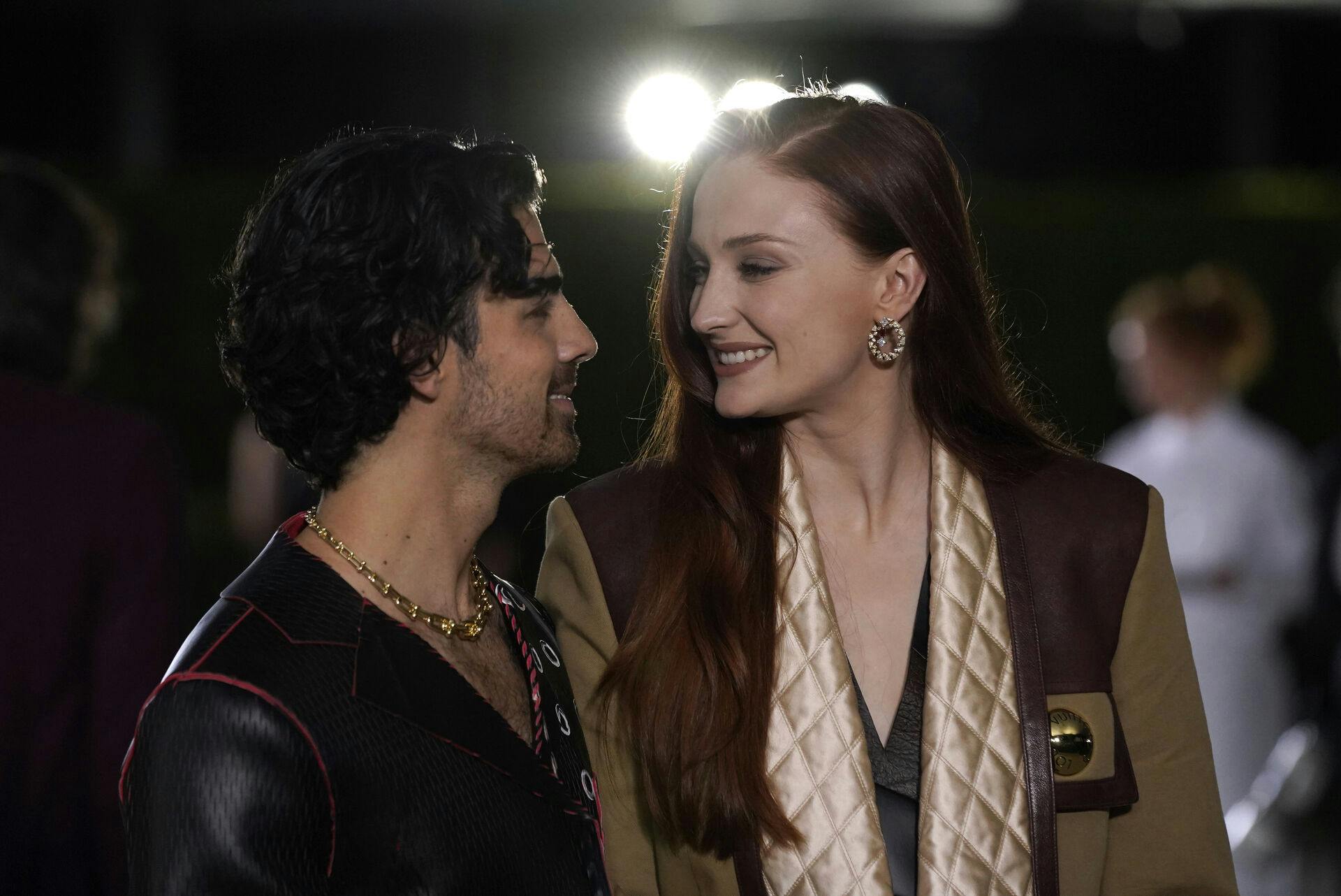 Joe Jonas, left, and Sophie Turner arrive at the second annual Academy Museum gala at the Academy Museum of Motion Pictures on Saturday, Oct. 15, 2022, in Los Angeles. (AP Photo/Chris Pizzello)