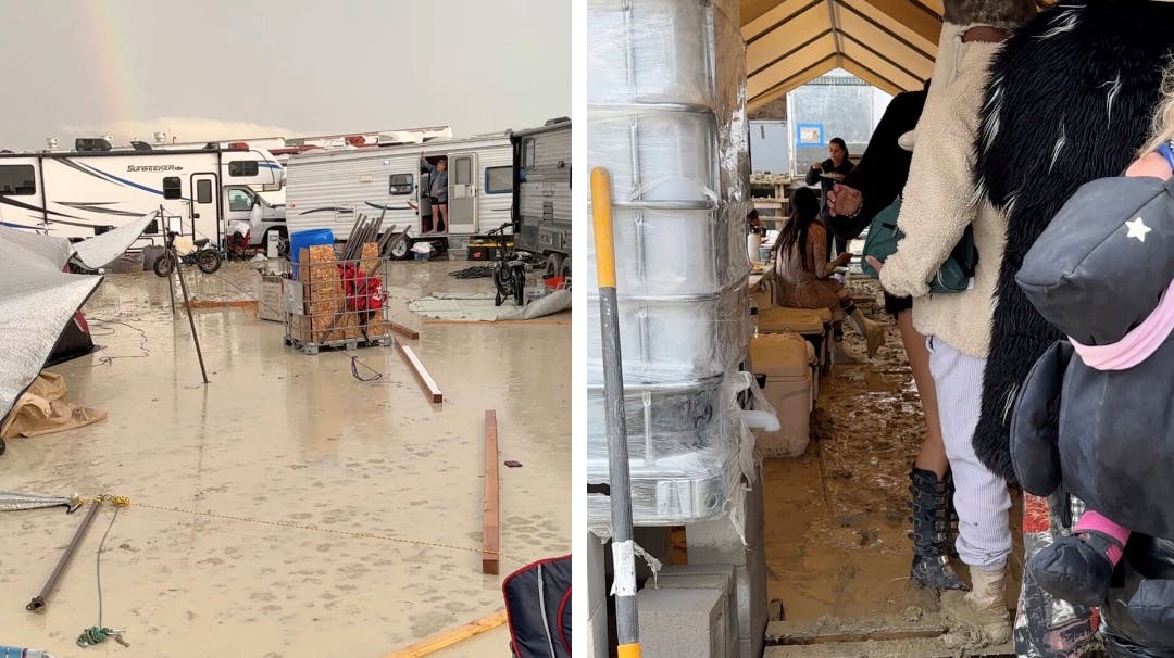 Burning man oversømmet