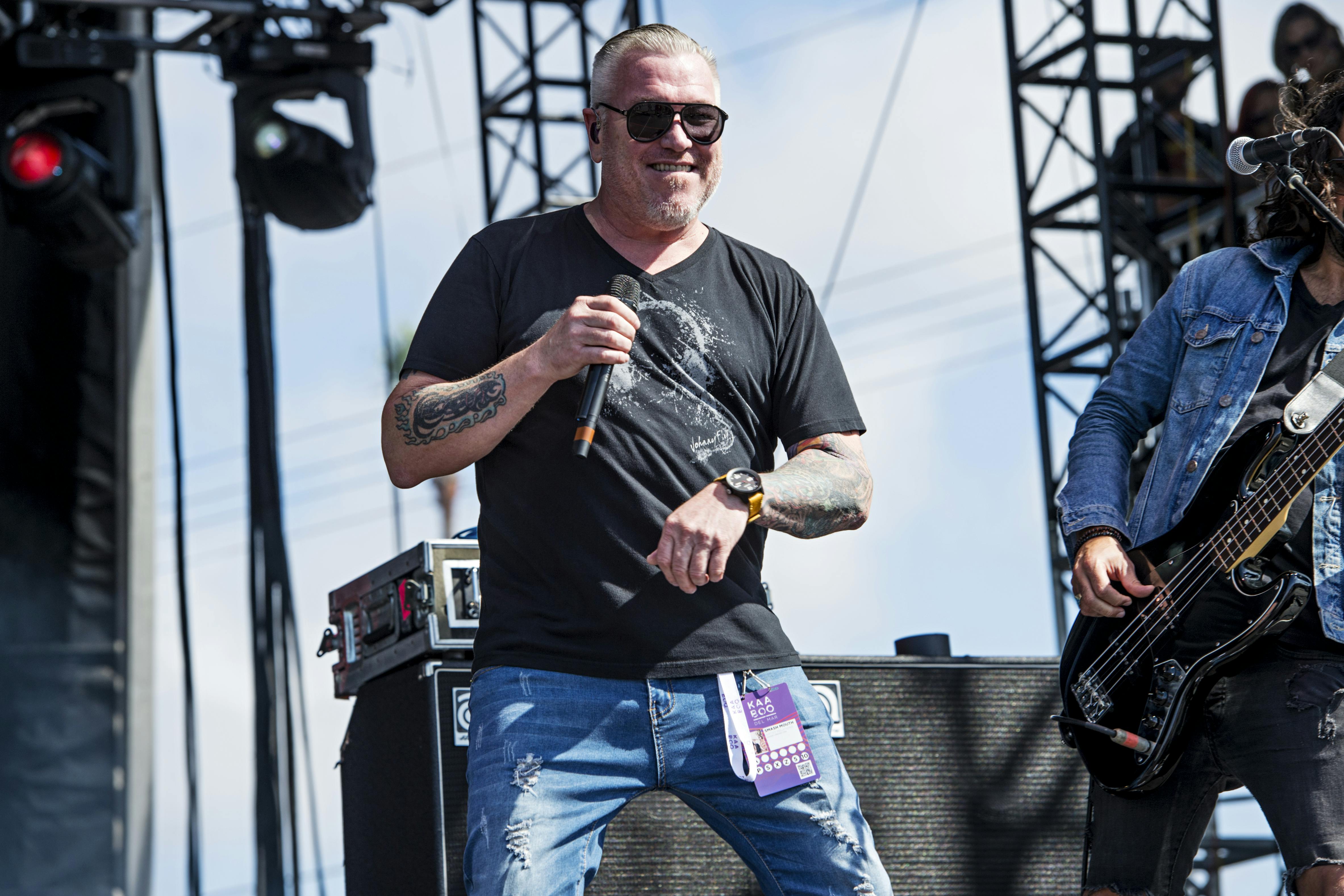 Steve Harwell of Smash Mouth seen at KAABOO 2017 at the Del Mar Racetrack and Fairgrounds on Friday, Sept. 15, 2017, in San Diego, Calif. (Photo by Amy Harris/Invision/AP)