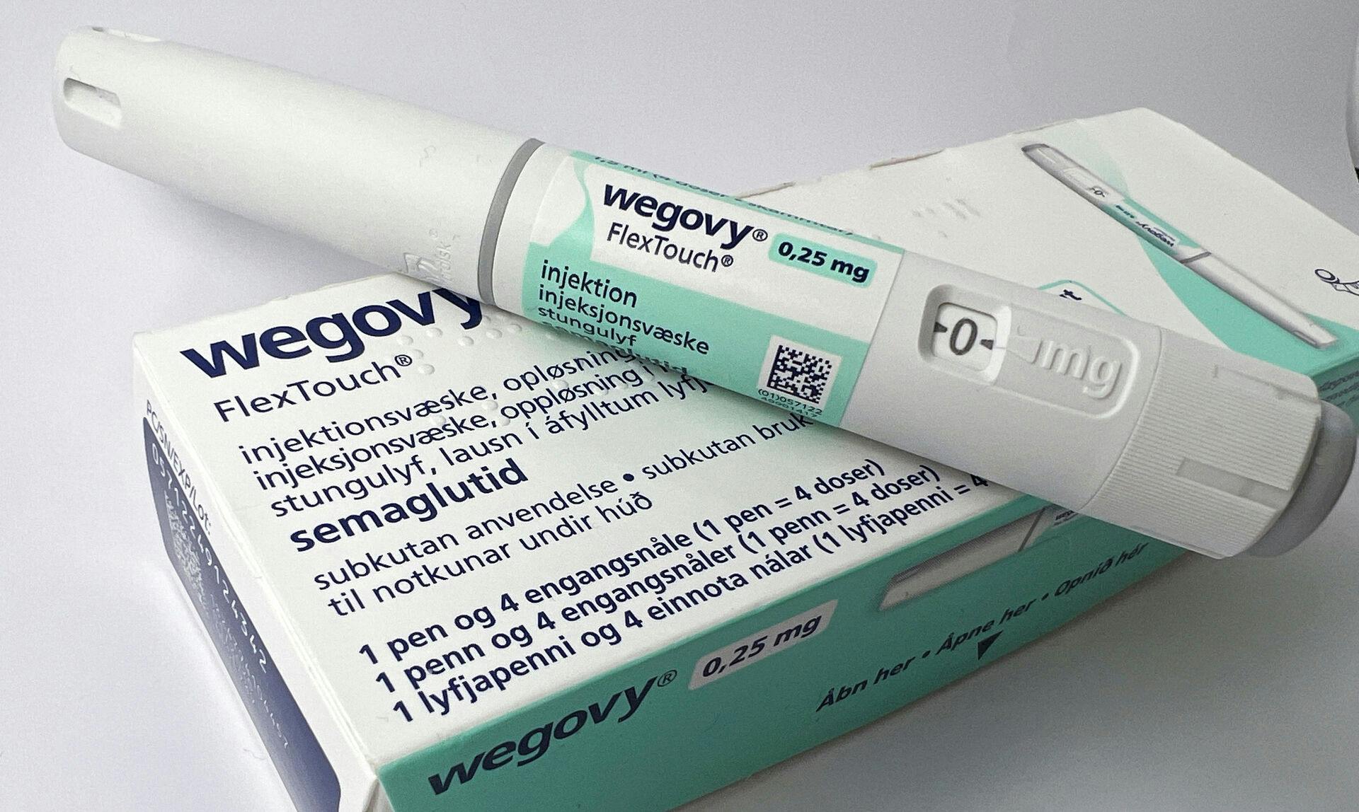 A 0.25 mg injection pen of Novo Nordisk's weight-loss drug Wegovy is shown in this photo illustration in Oslo, Norway, September 1, 2023. REUTERS/Victoria Klesty/Illustration