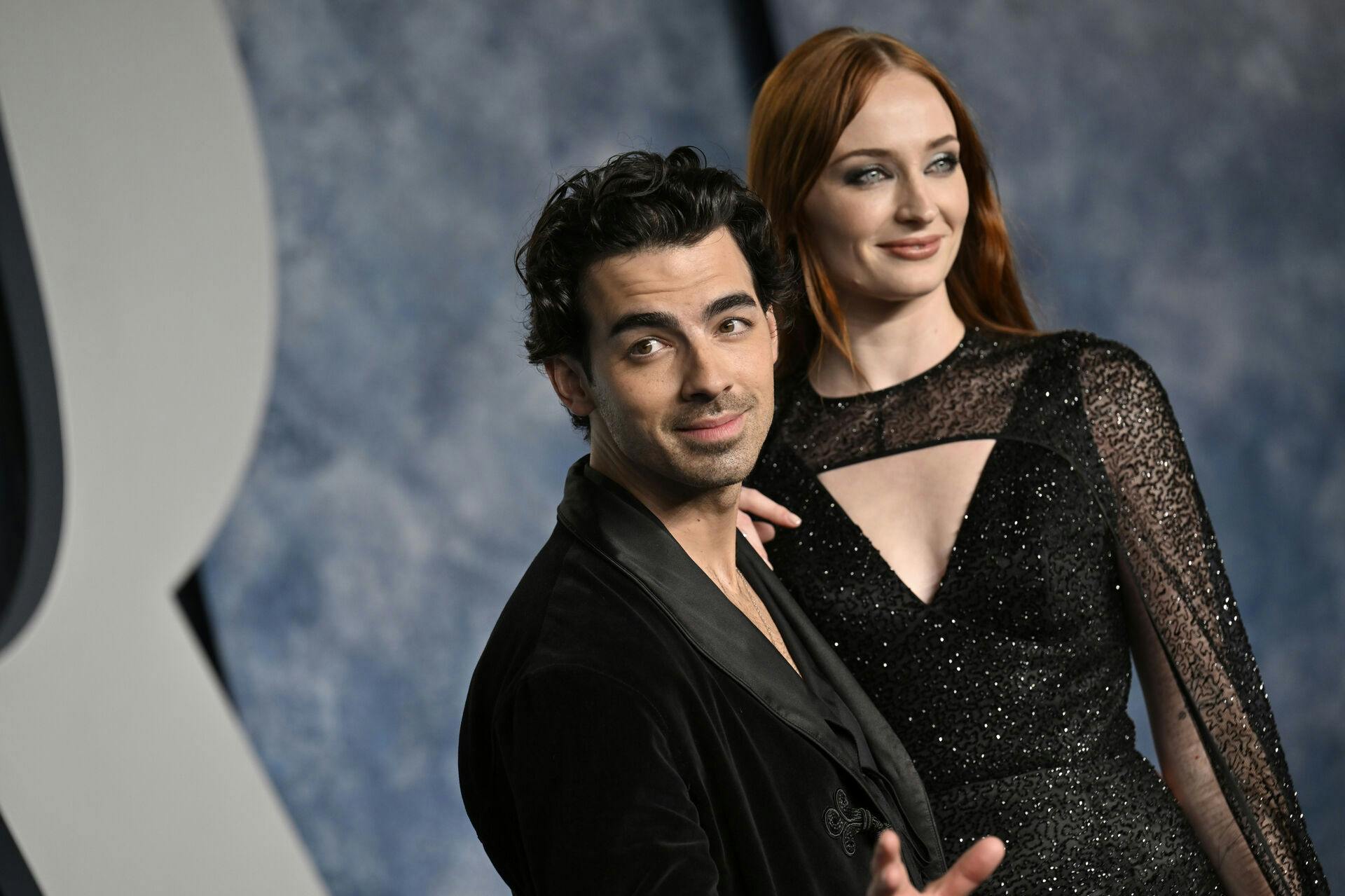 Joe Jonas, left, and Sophie Turner arrive at the Vanity Fair Oscar Party on Sunday, March 12, 2023, at the Wallis Annenberg Center for the Performing Arts in Beverly Hills, Calif. (Photo by Evan Agostini/Invision/AP)