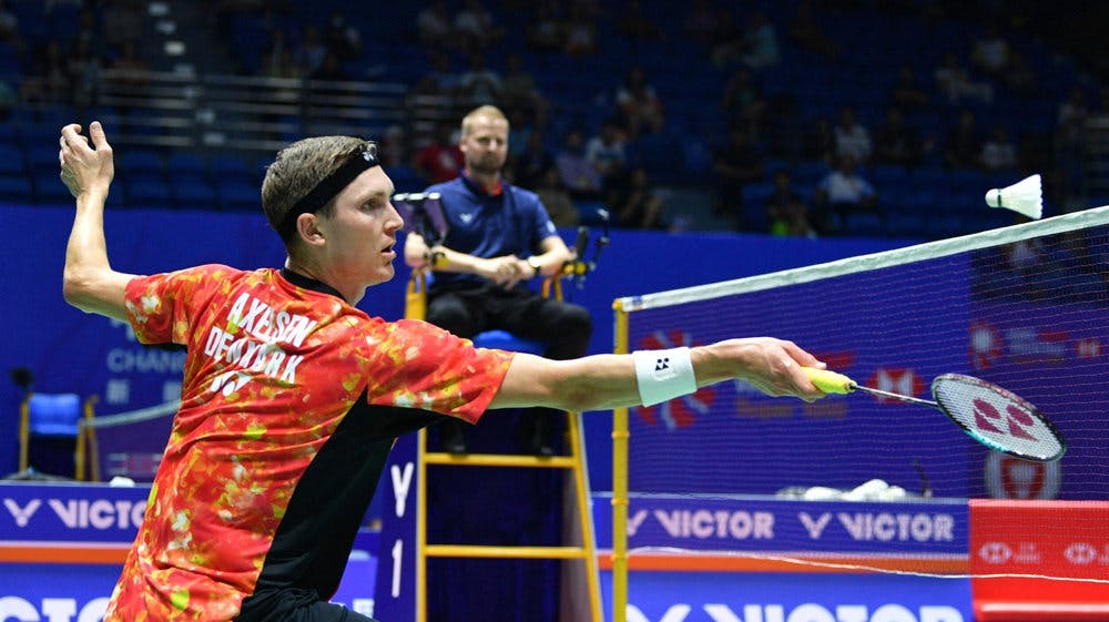 Viktor Axelsen holdt et højt niveau i hele opgøret mod Jonatan Christie, som kun momentvis voldte danskeren problemer. 