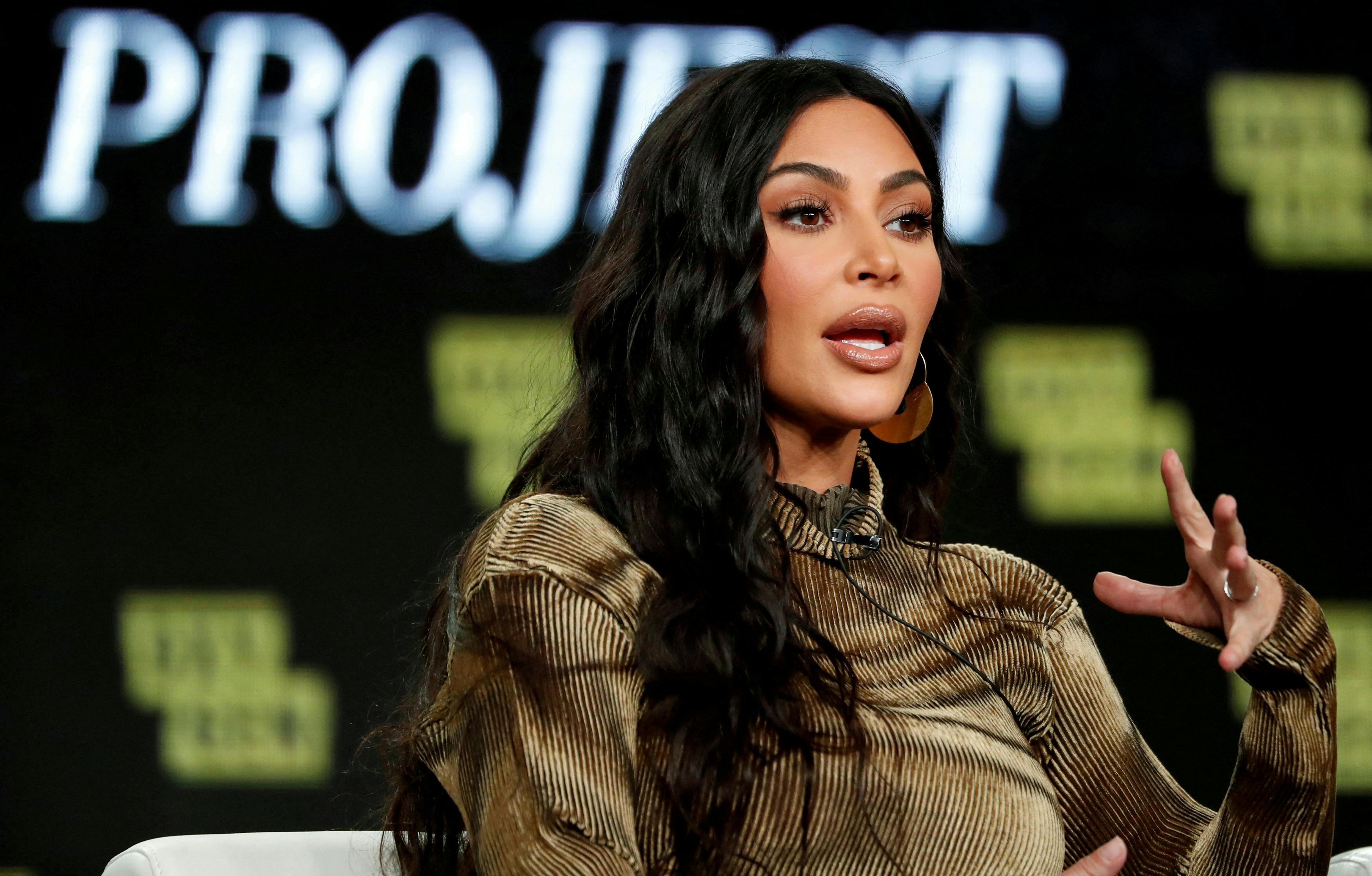 FILE PHOTO: Television personality Kim Kardashian attends a panel for the documentary "Kim Kardashian West: The Justice Project" during the Winter TCA (Television Critics Association) Press Tour in Pasadena, California, U.S., January 18, 2020. REUTERS/Mario Anzuoni/File Photo/File Photo