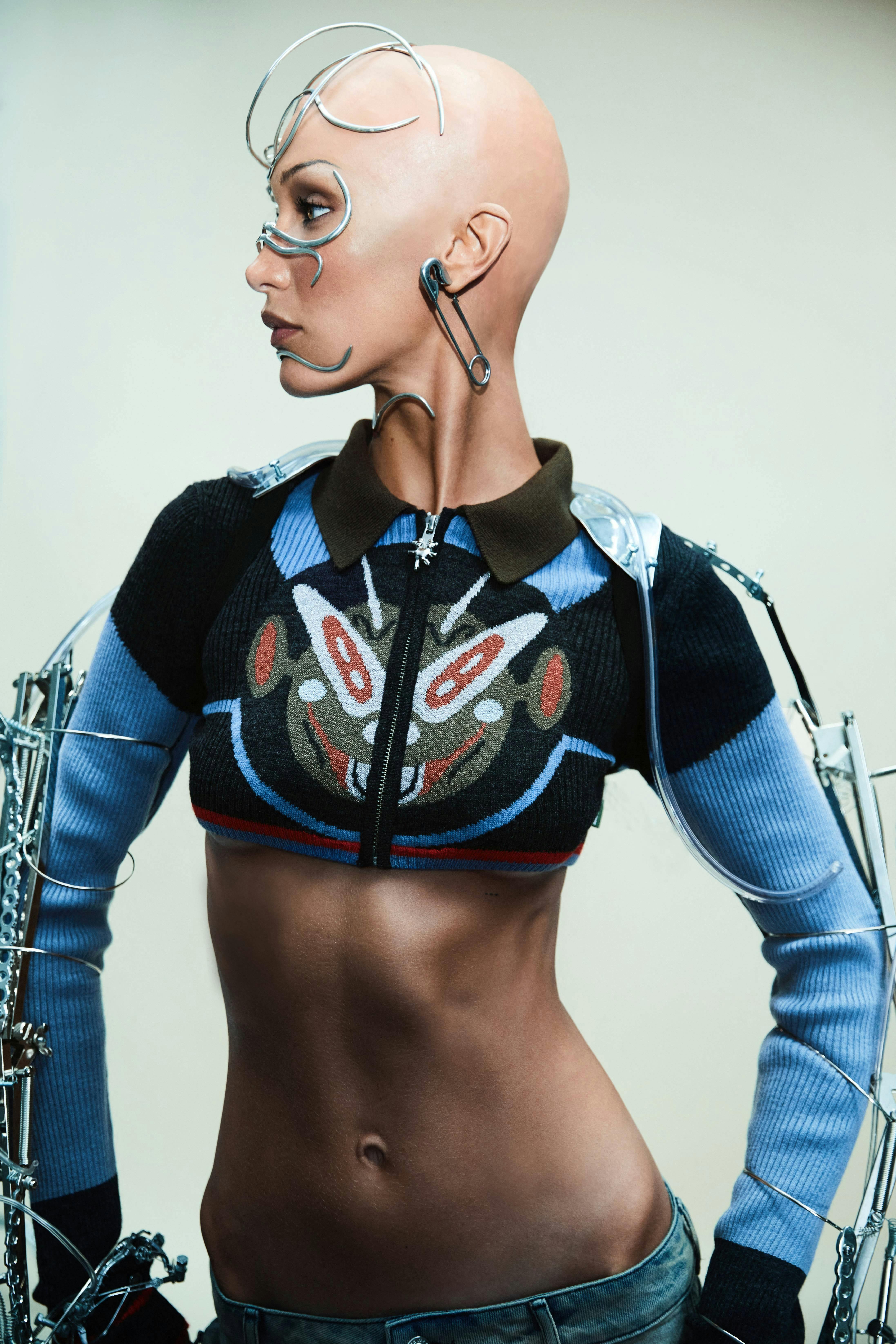 Bella Hadid gets futuristic -  Jacobs campaign. Photo credit: Courtesy of Marc Jacobs/MEGA TheMegaAgency.com +1 888 505 6342 (Mega Agency TagID: MEGA1029309_002.jpg) [Photo via Mega Agency]
