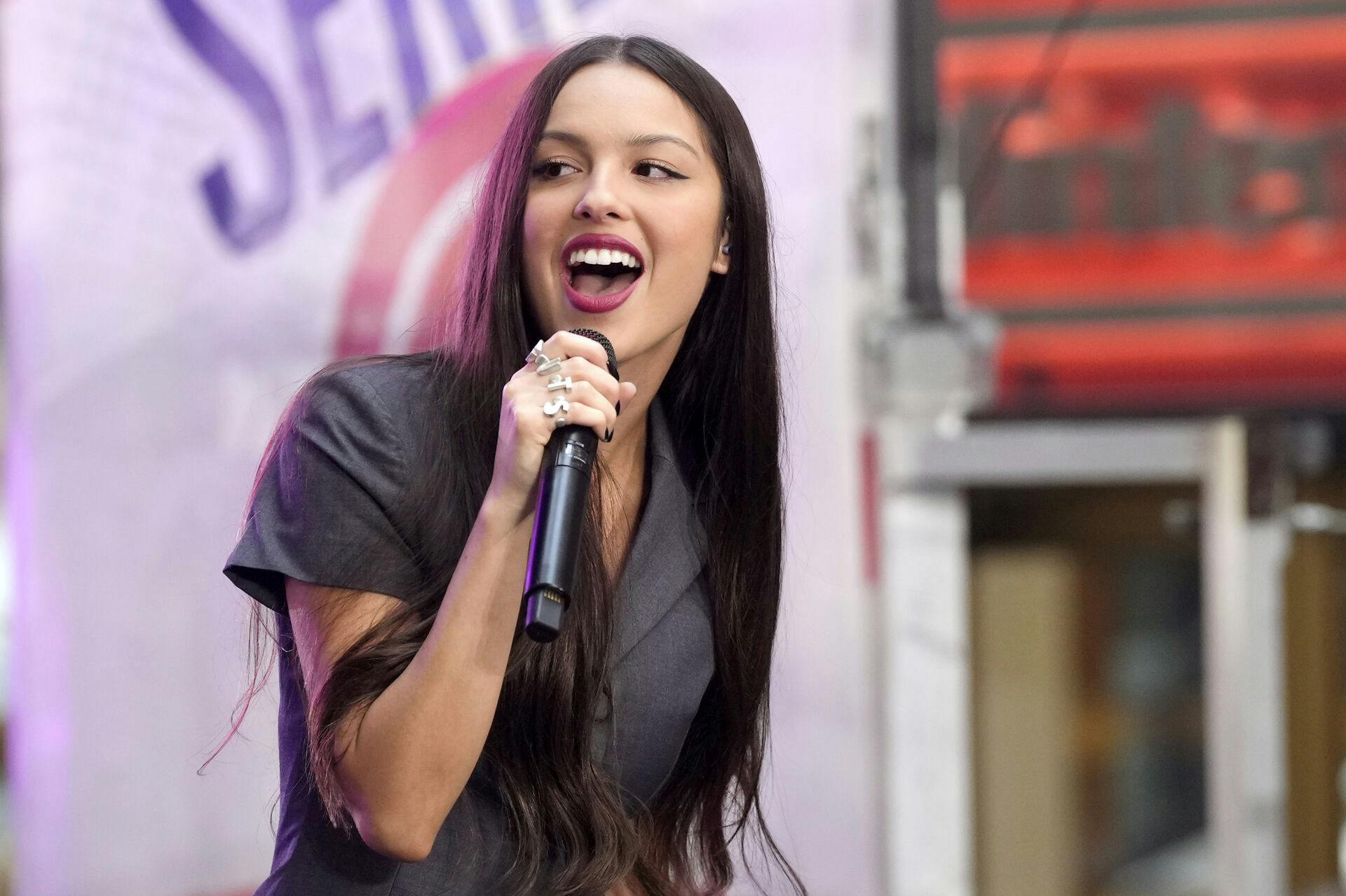 Olivia Rodrigo performs on NBC's "Today" show at Rockefeller Plaza on Friday, Sept. 8, 2023, in New York. (Photo by Charles Sykes/Invision/AP)