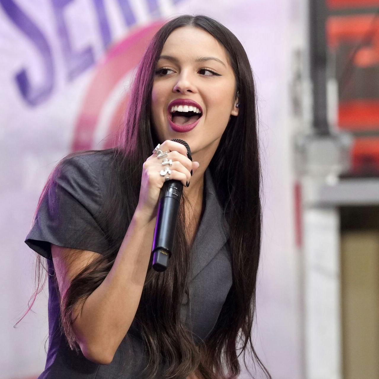 Olivia Rodrigo performs on NBC's "Today" show at Rockefeller Plaza on Friday, Sept. 8, 2023, in New York. (Photo by Charles Sykes/Invision/AP)