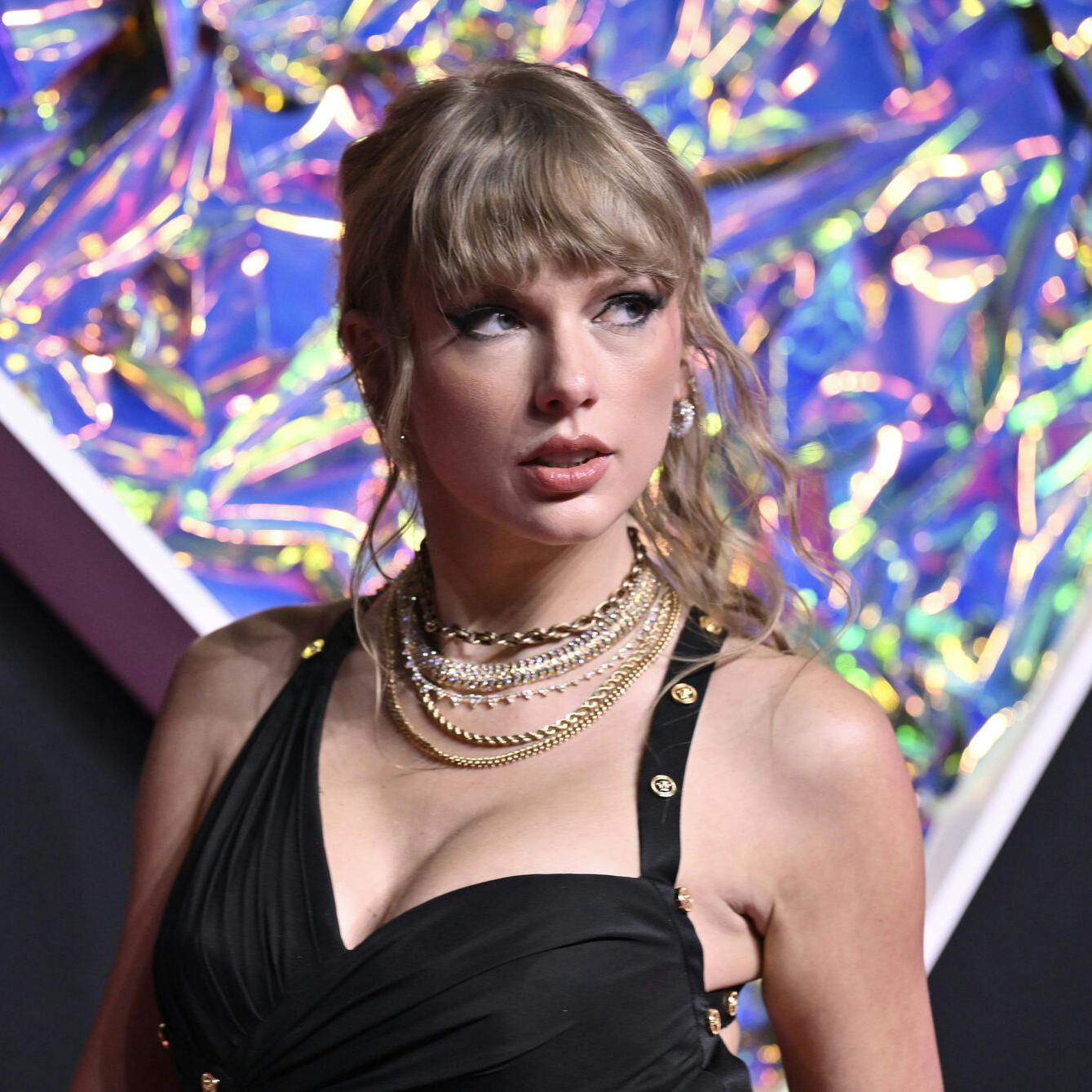 Taylor Swift arrives at the MTV Video Music Awards on Tuesday, Sept. 12, 2023, at the Prudential Center in Newark, N.J. (Photo by Evan Agostini/Invision/AP)