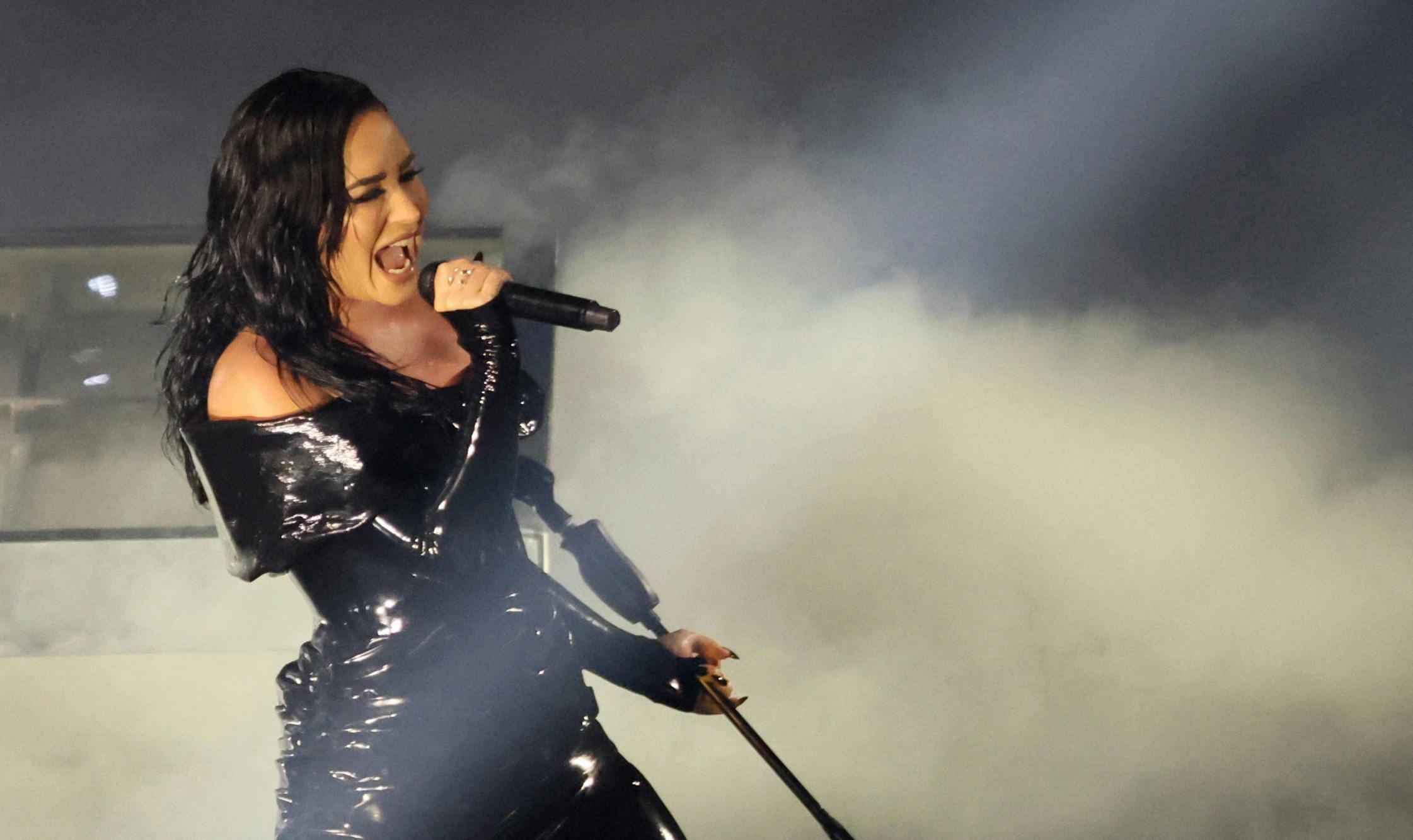 Demi Lovato performs during the 2023 MTV Video Music Awards at the Prudential Center in Newark, New Jersey, U.S., September 12, 2023. REUTERS/Brendan Mcdermid