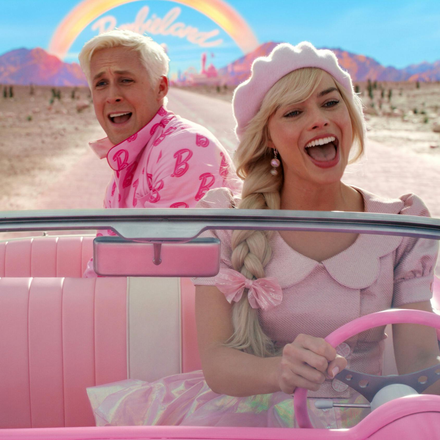 Margot Robbie og Ryan Gosling som Barbie og Ken.