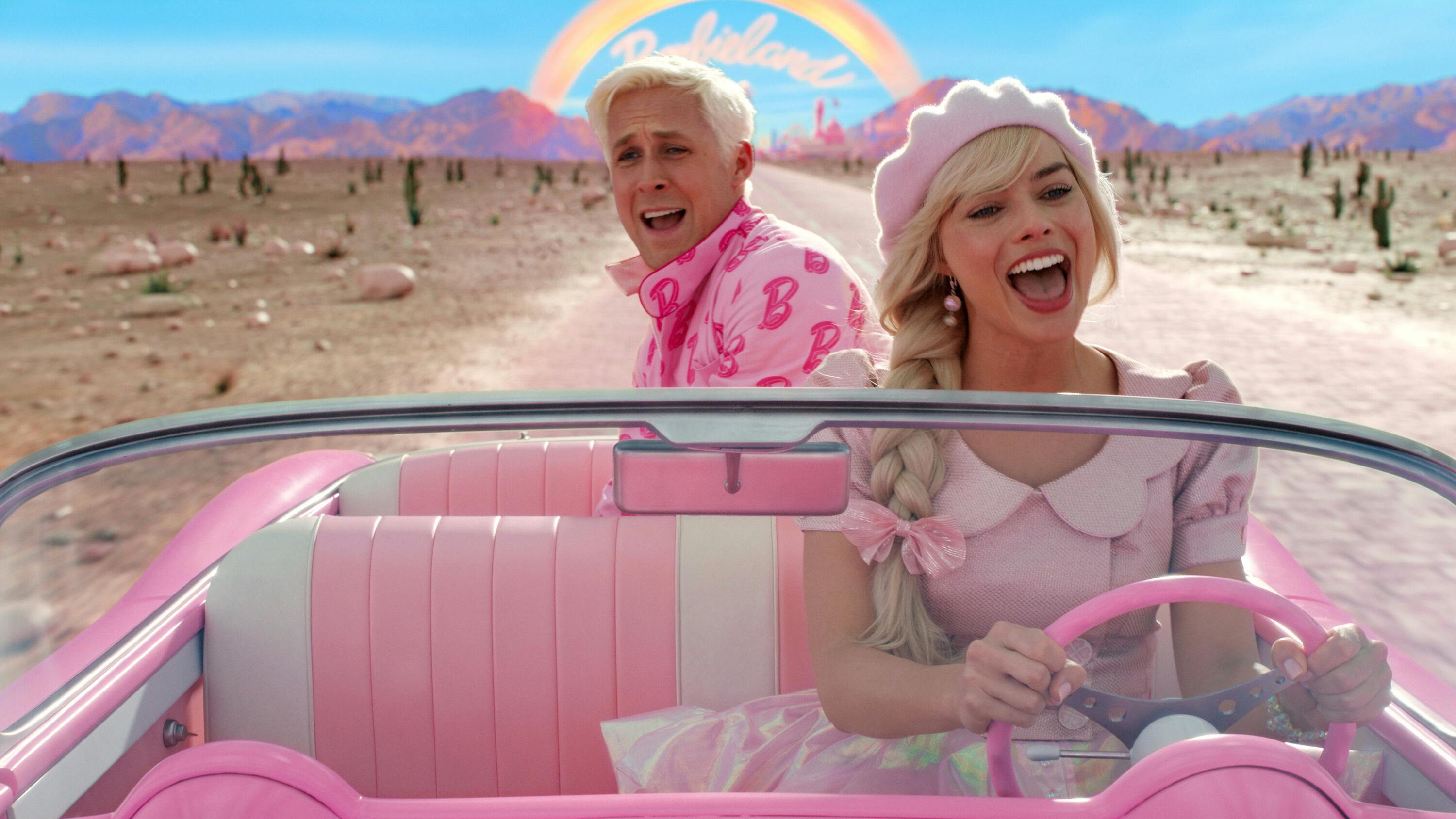 Margot Robbie og Ryan Gosling som Barbie og Ken.