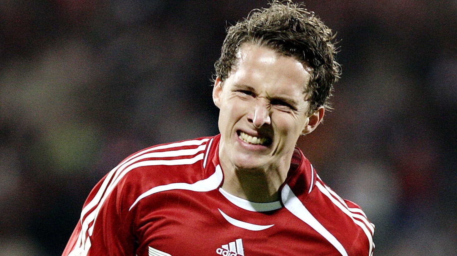 EM Kvalifikationskamp, Danmark – Liechtenstein (4-0). Morten Nordstrand jubler efter at have gjort det til 1 – 0 mod Liechtenstein onsdag den 12. september på NRGi Park i Aarhus.