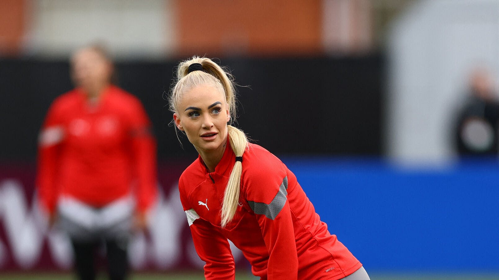 Lehmann under et træningspas i landsholdslejren under FIFA Women's World Cup i Australien og New Zealand 2023.