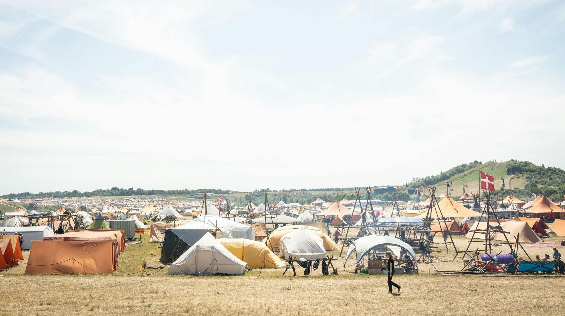 Spejderlejr 2022 lørdag den 30. juli 2022. 40.000 børn og unge er på lejr i Hedeland Naturpark.. (Foto: Emil Helms/Ritzau Scanpix)