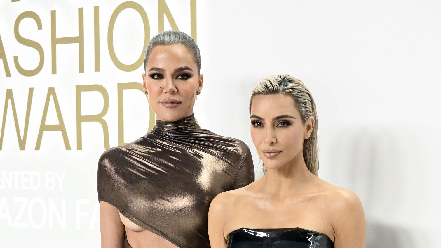 Khloe Kardashian, left, and Kim Kardashian attend the CFDA Fashion Awards at Cipriani South Street on Monday, Nov. 7, 2022, in New York. (Photo by Evan Agostini/Invision/AP)