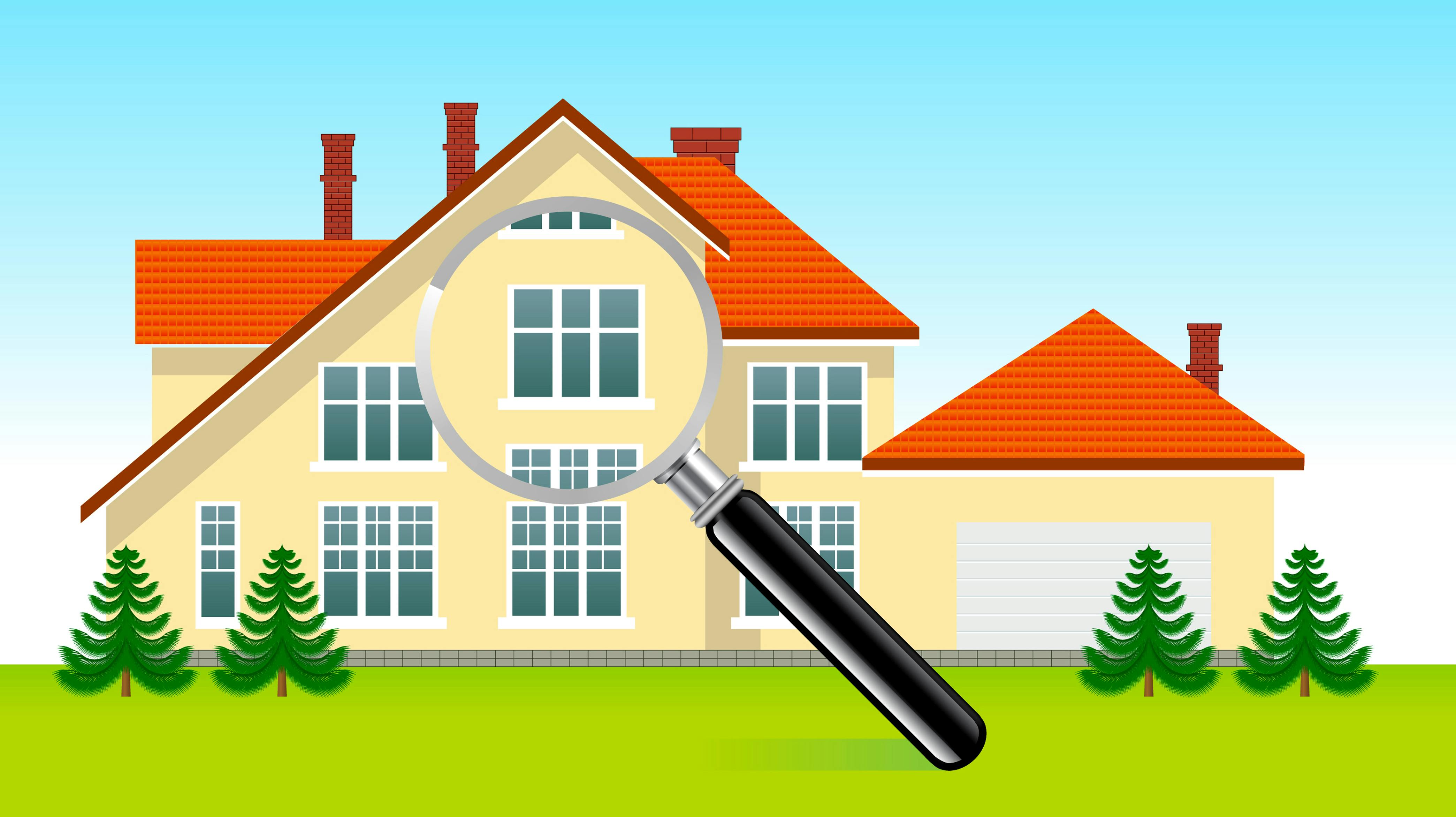 House under magnifying glass