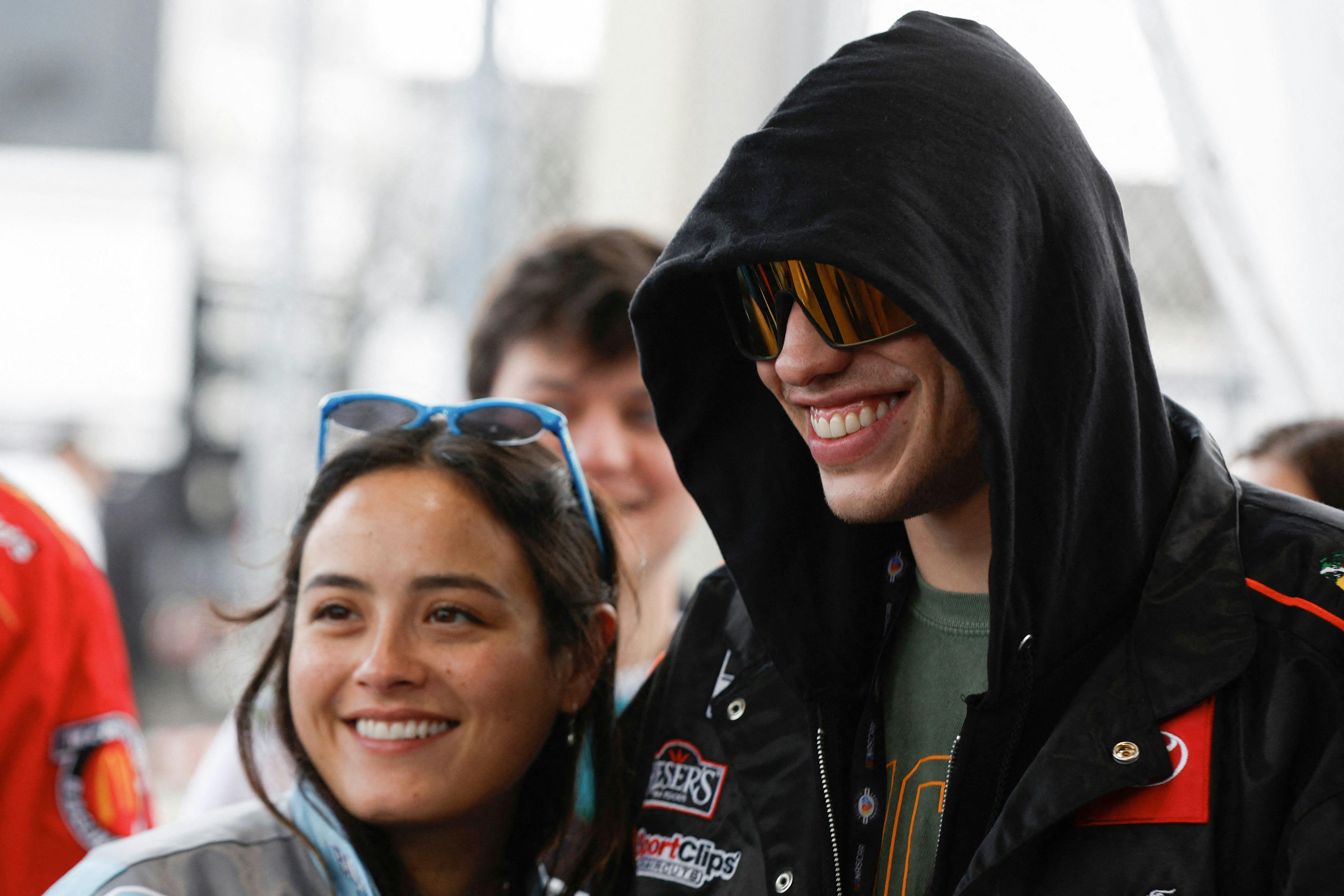DAYTONA BEACH, FLORIDA - FEBRUARY 19: Pete Davidson and Chase Sui attend a tour prior to the NASCAR Cup Series 65th Annual Daytona 500 at Daytona International Speedway on February 19, 2023 in Daytona Beach, Florida. Sean Gardner/Getty Images/AFP (Photo by Sean Gardner / GETTY IMAGES NORTH AMERICA / Getty Images via AFP)