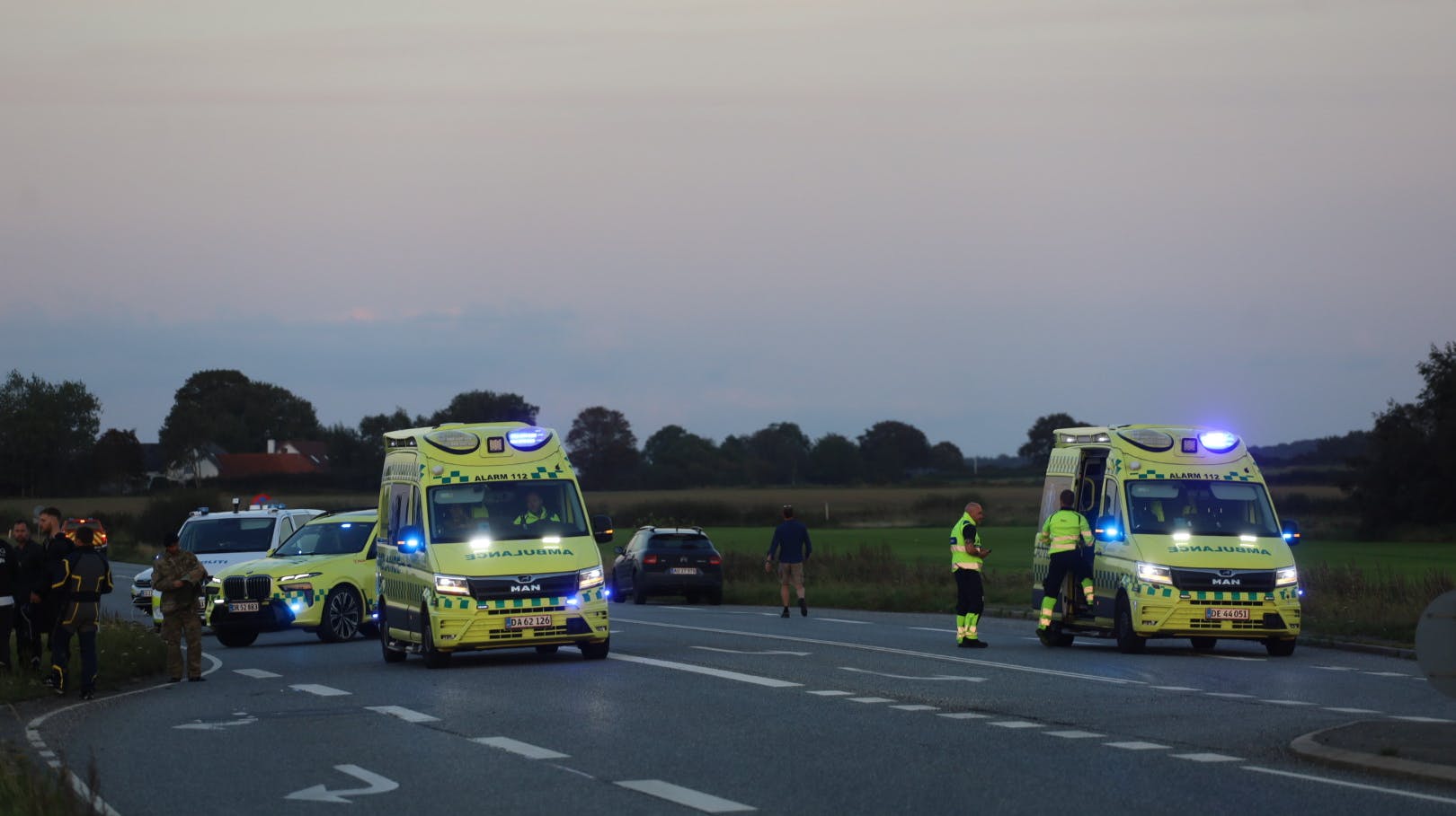 Bilister på landevejen mellem Kolding og Løgumkloster fik sig søndag aften lidt af et chok.