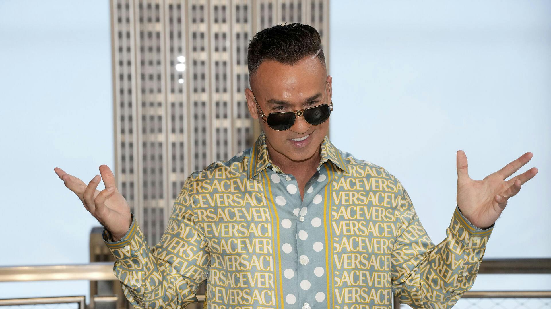 Mike "The Situation" Sorrentino from the cast of "Jersey Shore Family Vacation" visits the Empire State Building on Thursday, Aug. 3, 2023, in New York. (Photo by Charles Sykes/Invision/AP)