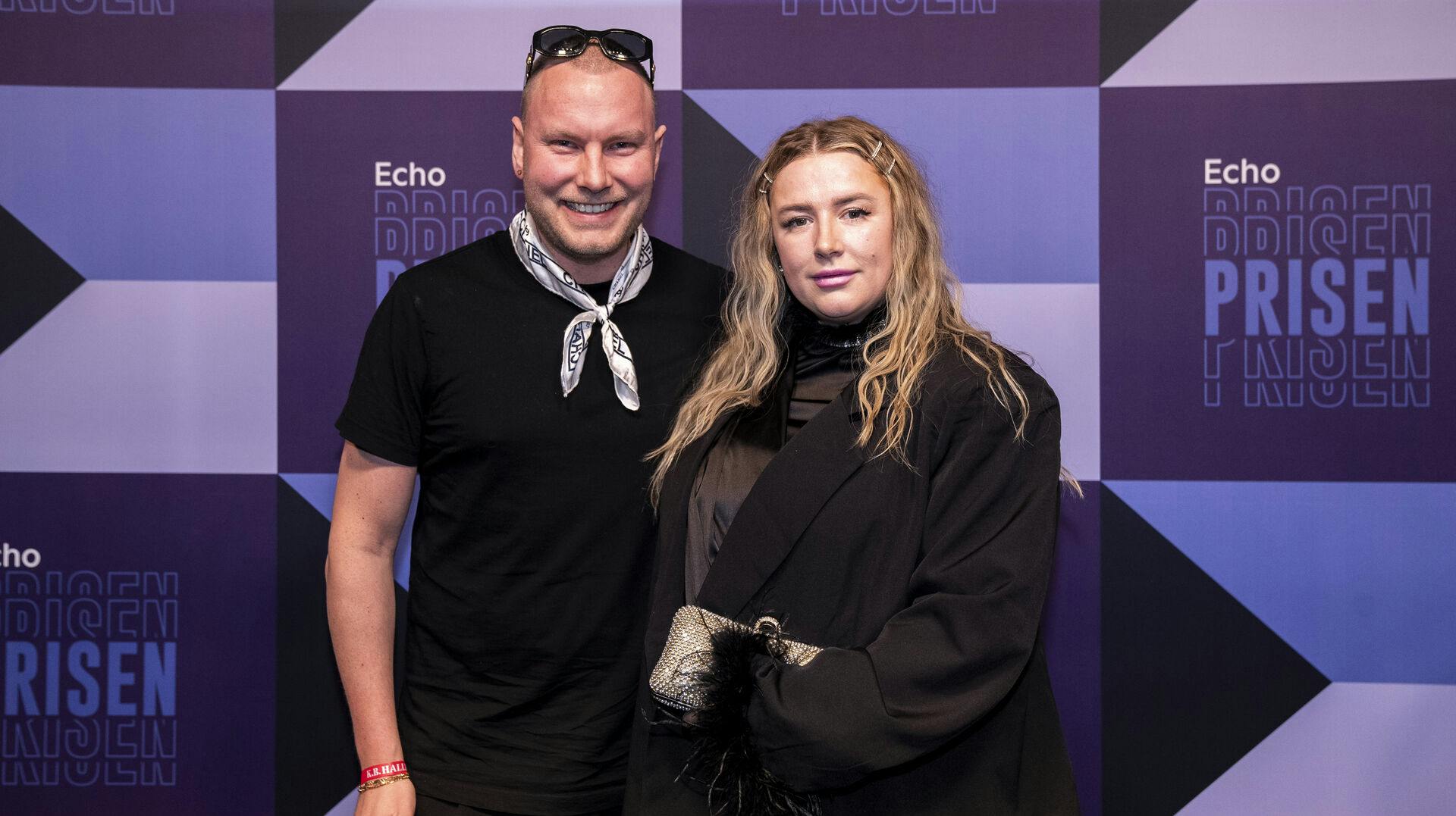 Maria Jencel og Pelle Peter Jencel på den røde løber ved TV2 Echos awardshow EchoPrisen i K.B. Hallen København torsdag den 30. marts 2023. (Foto: Ida Marie Odgaard/Ritzau Scanpix)