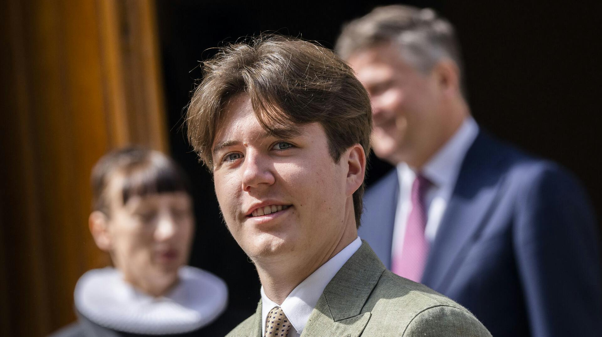Prins Christian ankommer til greve Henriks konfirmation i Frederikskirken, Den Danske Kirke i Paris i Frankrig, torsdag den 18. maj 2023.. (Foto: Ida Marie Odgaard/Ritzau Scanpix)