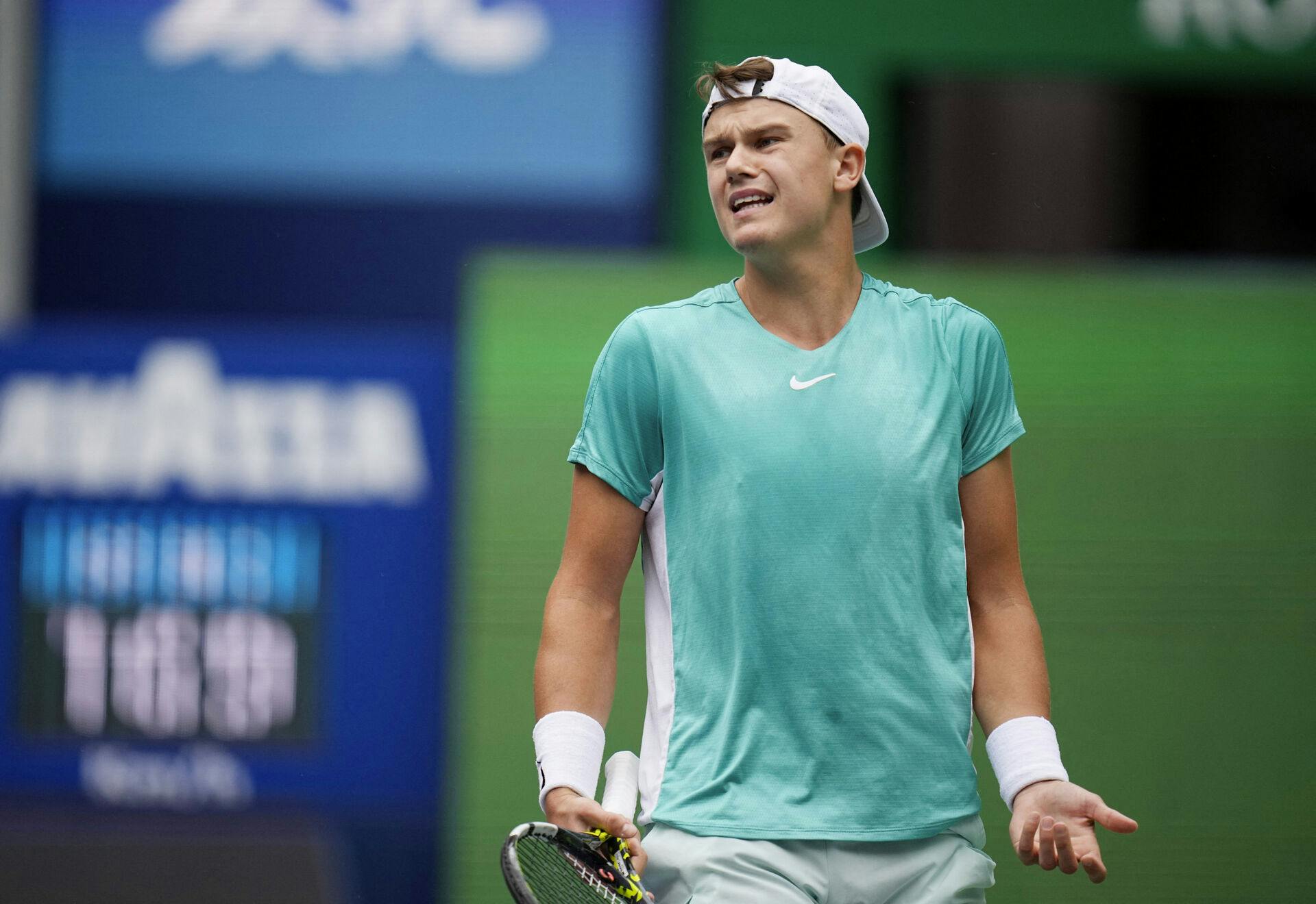 Tennis – ATP Masters 1000 – Shanghai Masters – Qizhong Forest Sports City Arena, Shanghai, China – October 6, 2023 Denmark's Holger Rune reacts during his Round of 64 match against Brandon Nakashima of the U.S. REUTERS/Aly Song