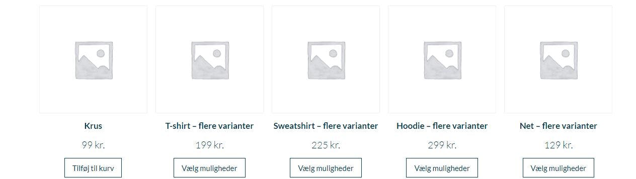 Foreløbig er hylderne tomme i webshoppen.