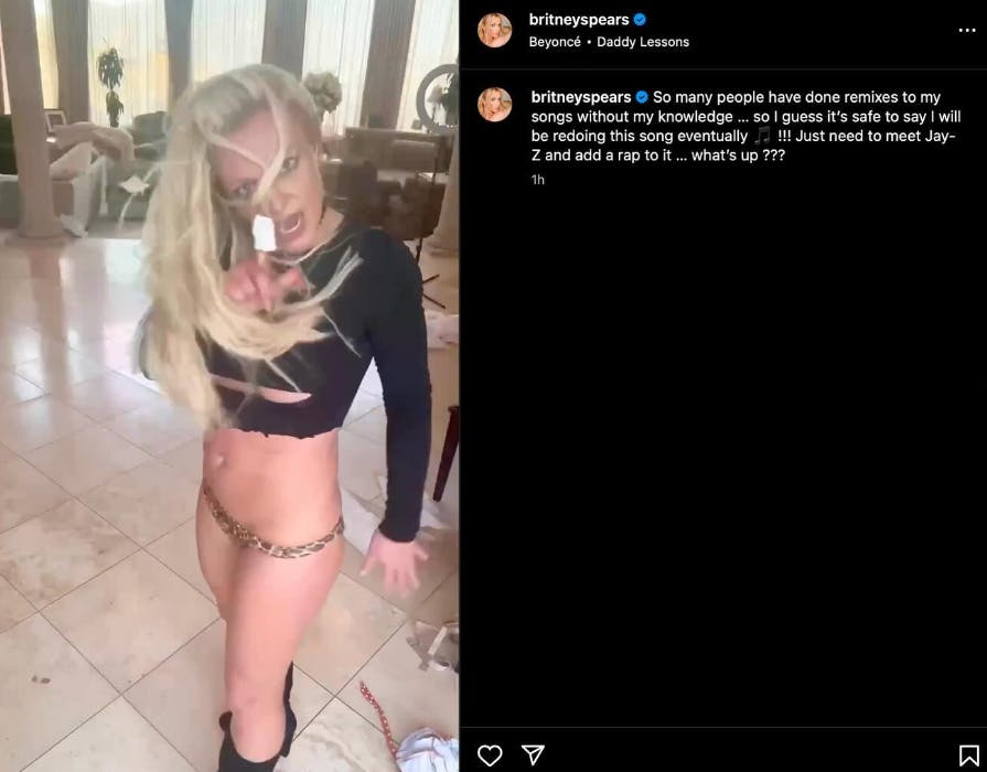 Britney har efterfølgende fjernet sit opslag igen.