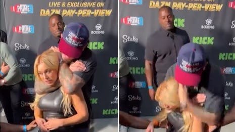 Her kvæler Dillon Danis influenceren og modellen Elle Brooke foran alt og alle.