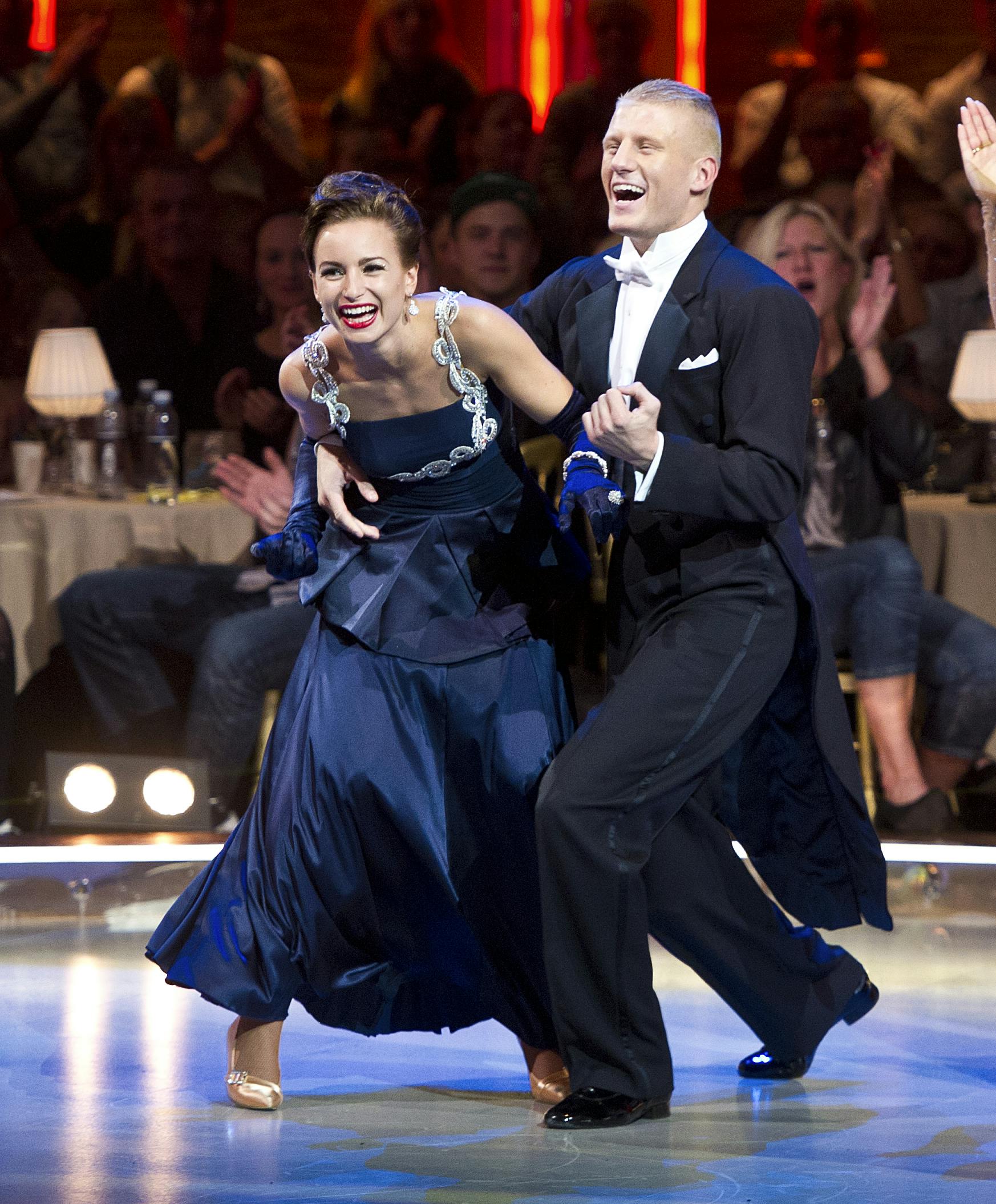 "Vild med dans" 2011 på TV2 - Claudia Rex og Patrick Nielsen jubler over at være gået videre -Dato: 23.09.2011 -Foto: Hanne Juul 