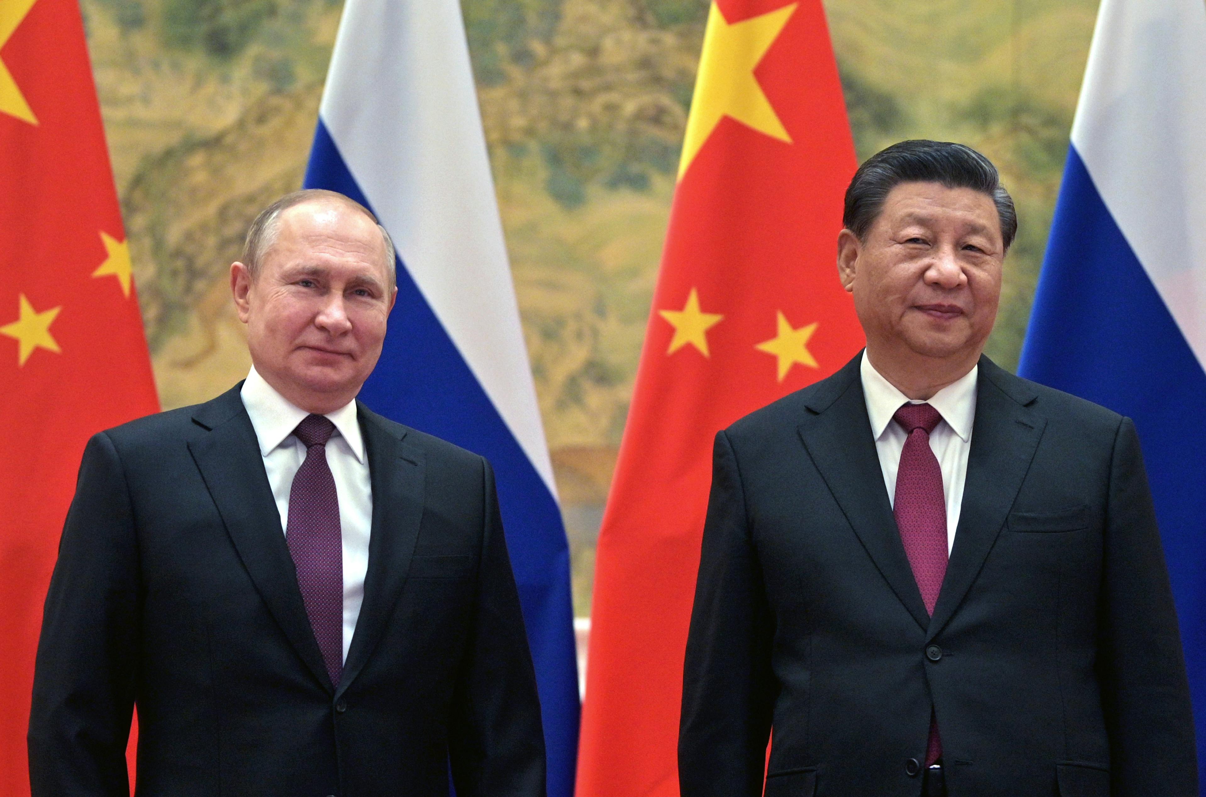 Her er Putin og Xi fotograferet sammen under et møde i februar sidste år&nbsp;