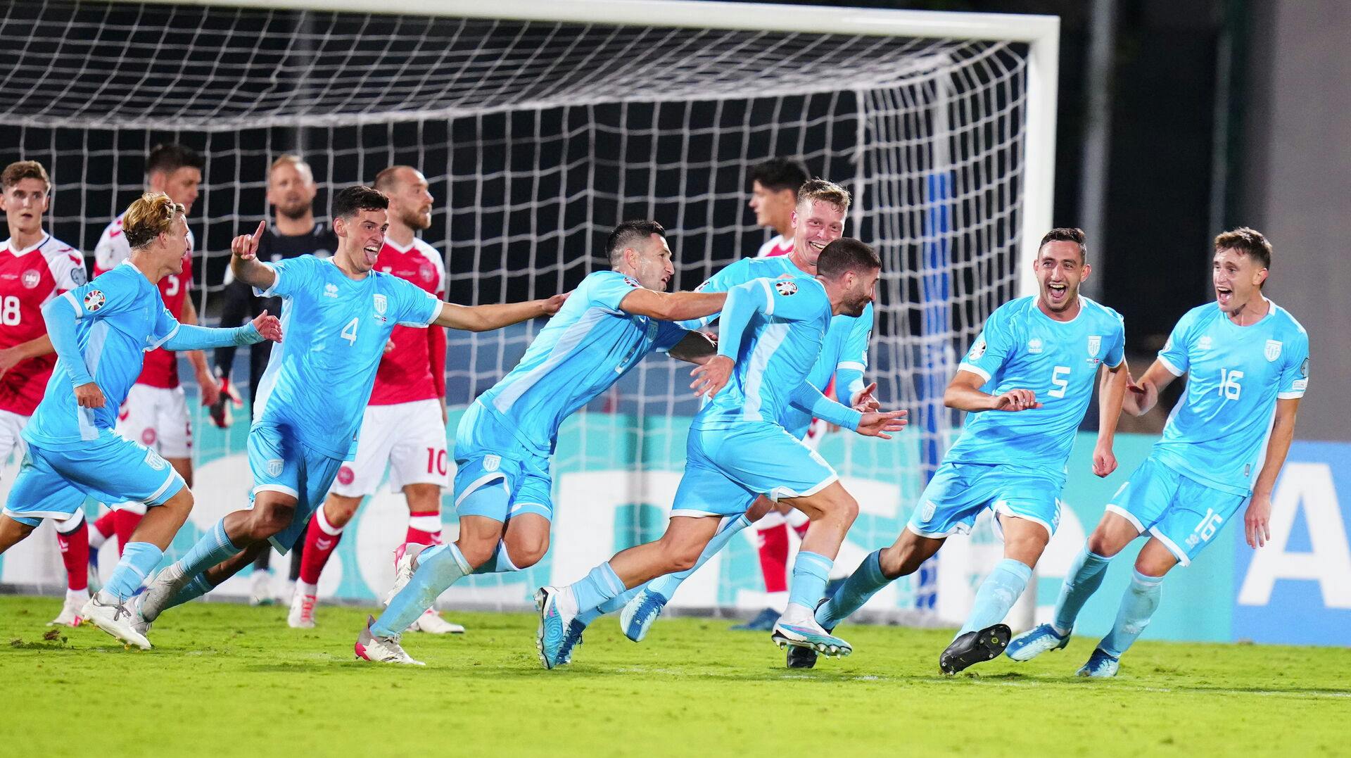 Sanmarineserne ligenede nogen, der havde vundet VM, da de udlignede til 1-1 mod Danmark.