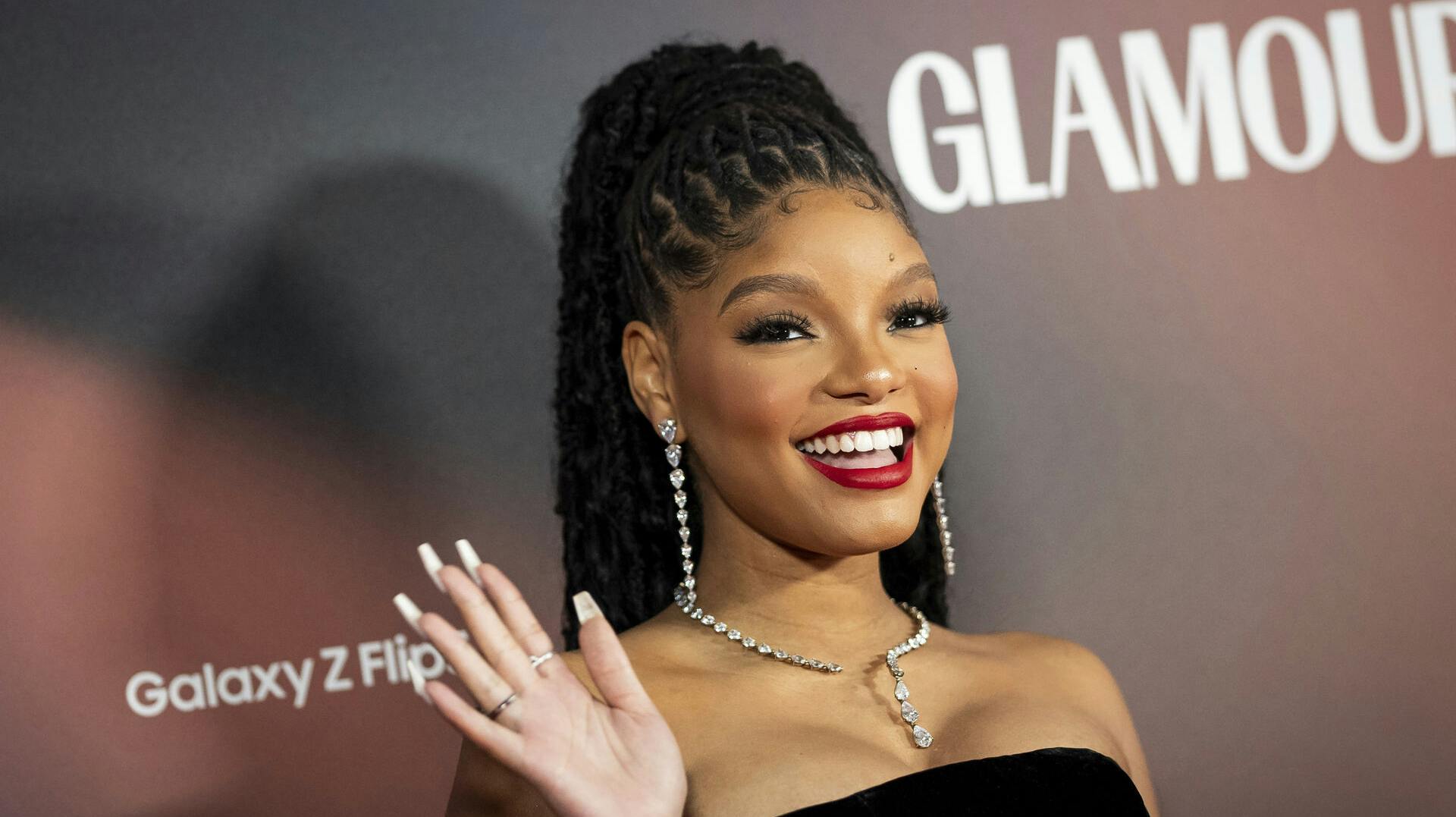 Halle Bailey poses for photographers upon arrival at the Glamour Women of the Year Awards 2023 on Tuesday, OCT. 17, 2023 in London. (Scott Garfitt/Invision/AP)