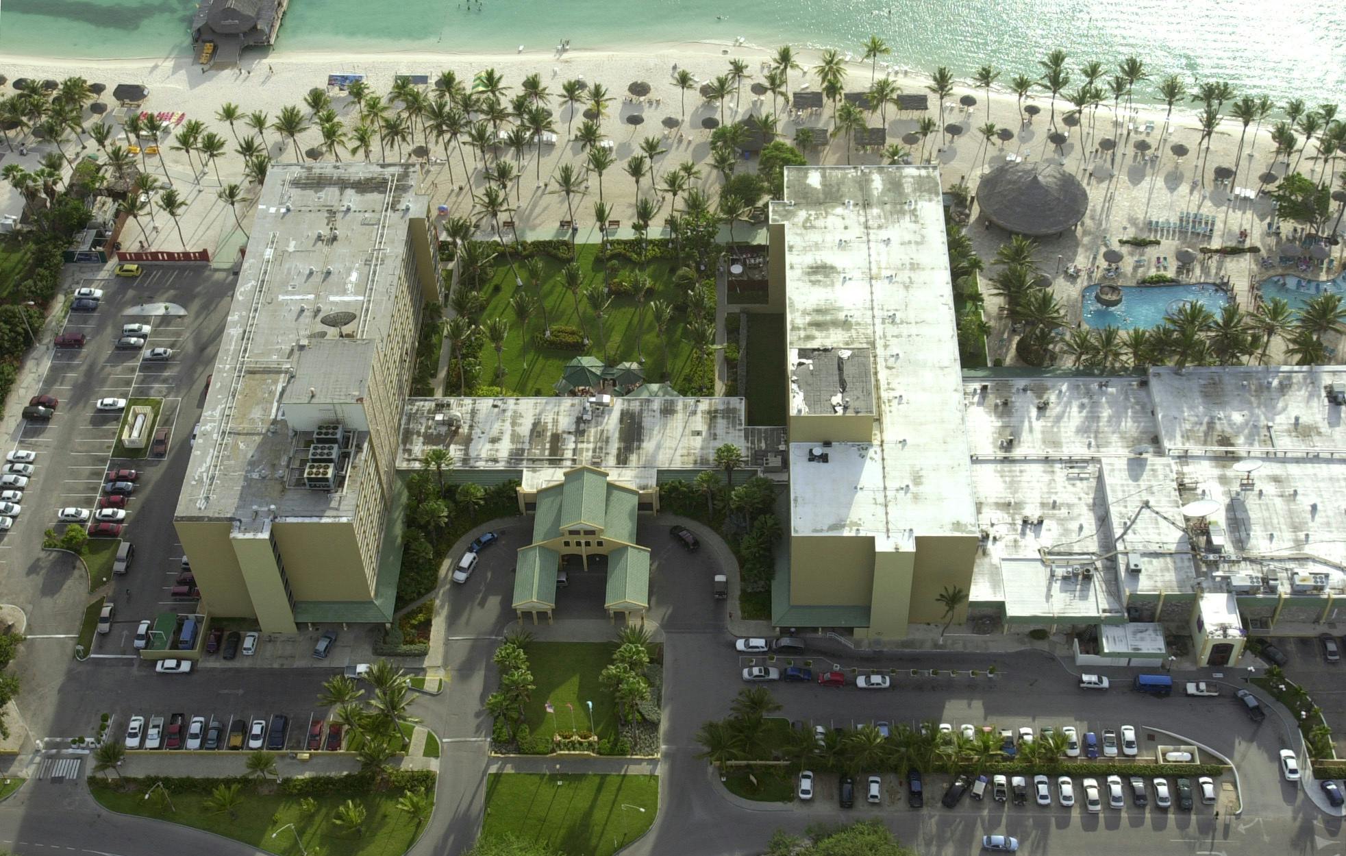 The Holiday Inn hotel is seen along Palm Beach in Aruba, Monday, June 13, 2005, where missing Alabama high school graduate Natalee Holloway stayed before she disappeared on May 30, 2005, while on a graduation trip to this Dutch Caribbean island. (AP Photo/Leslie Mazoch)