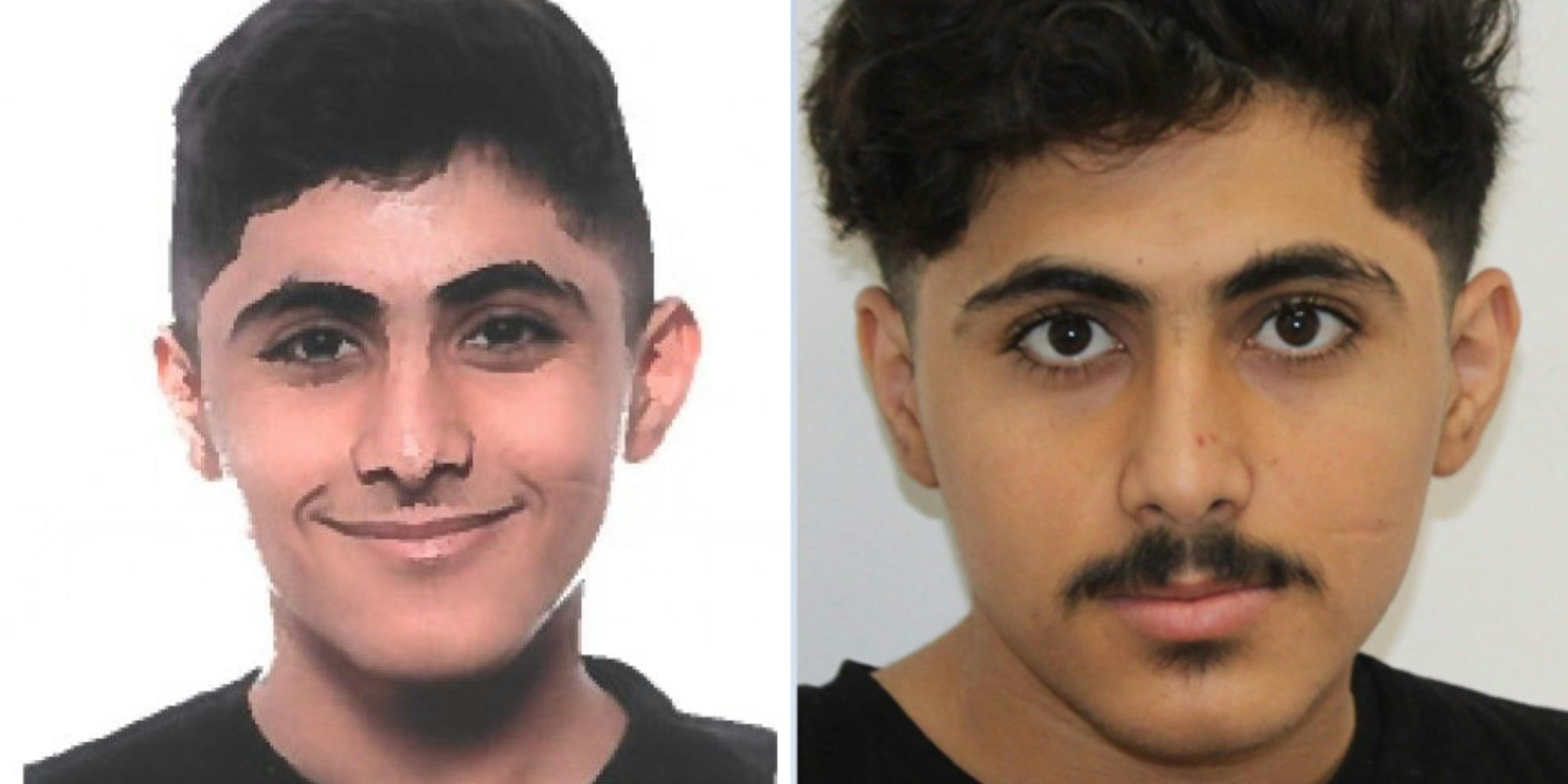 Til venstre ses 16-årige Farhad. Billedet til højre formodes også at være Farhad - billedet er taget i august måned under en ansøgning om asyl i Tyskland.