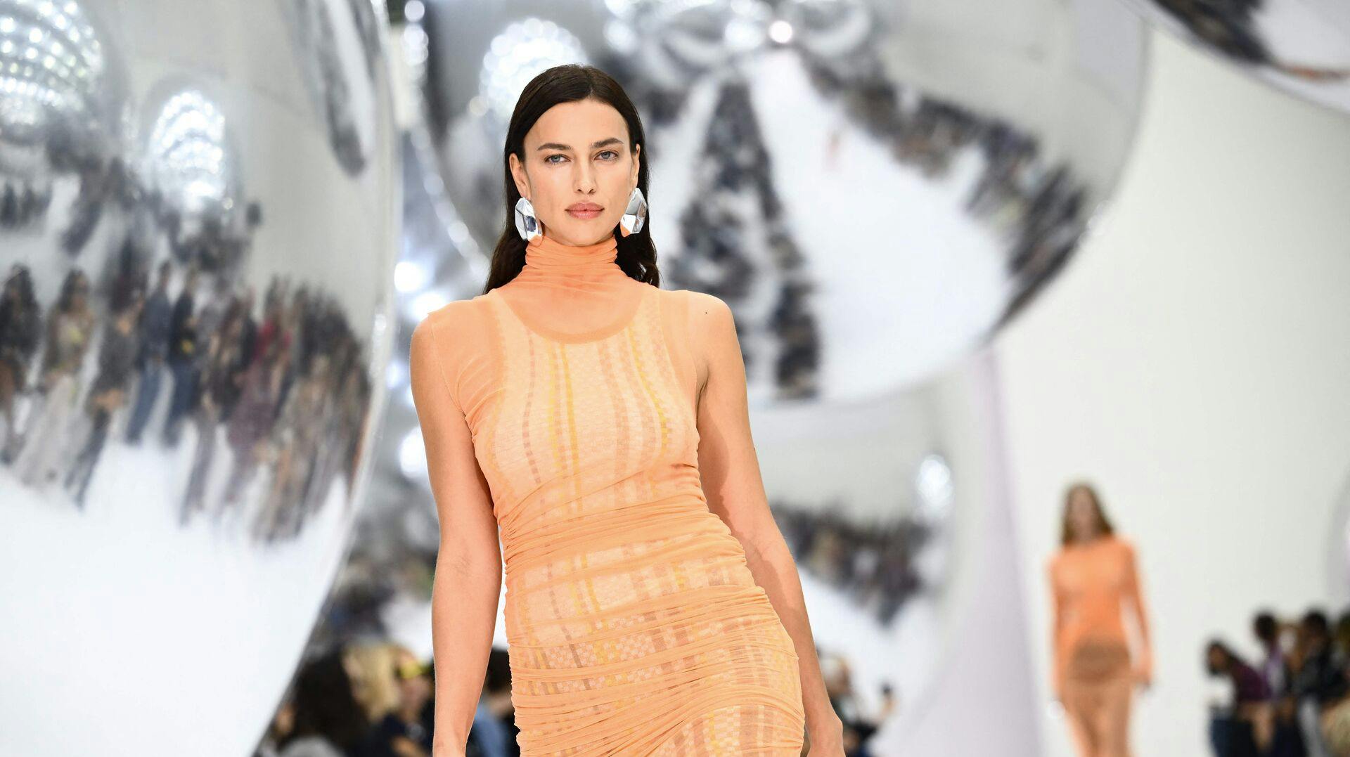 Model Irina Shayk walks the runway of the Missoni show during the Milan Fashion Week Womenswear Spring/Summer 2024 on September 23, 2023 in Milan. (Photo by Marco BERTORELLO / AFP)