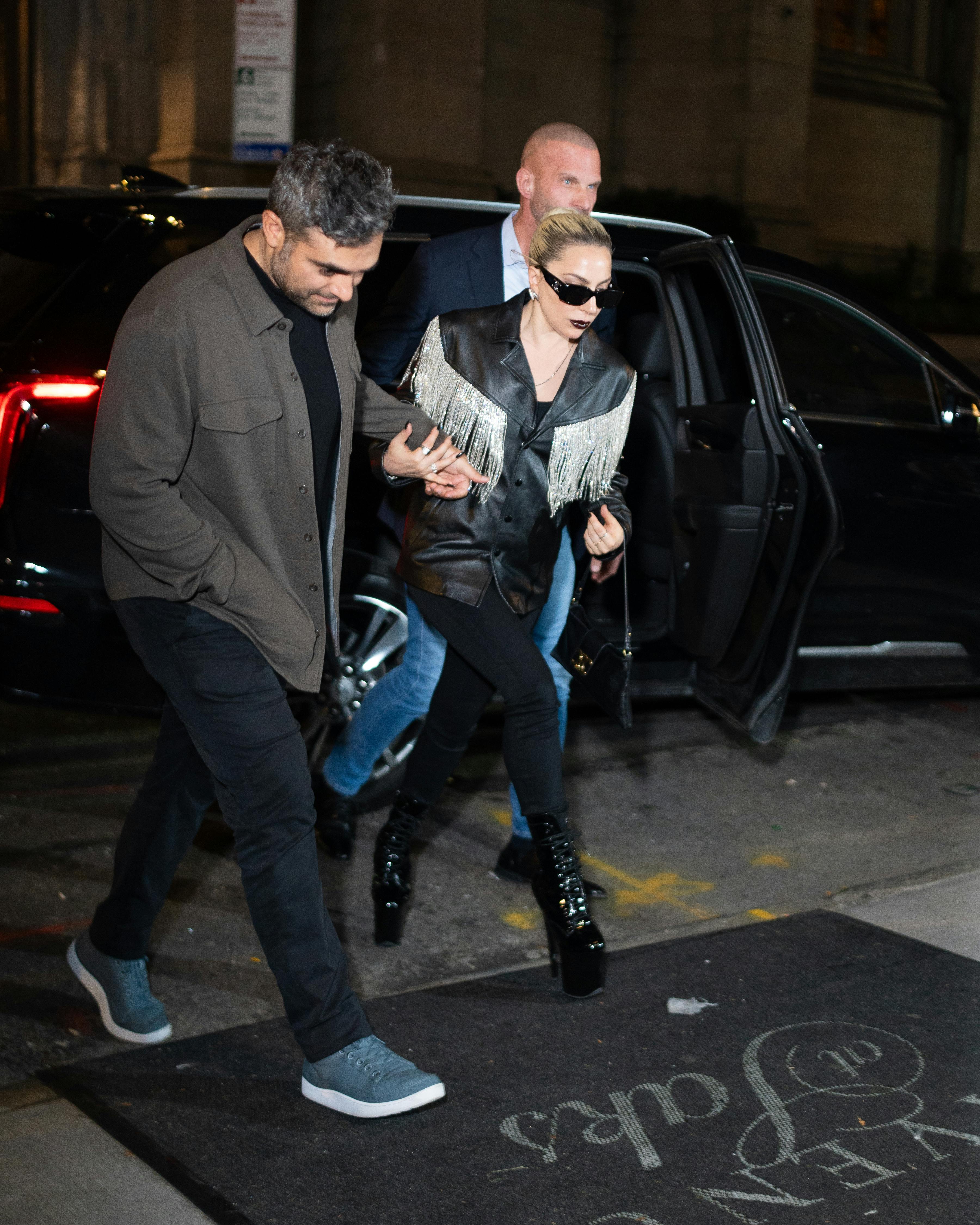 Lady Gaga spotted in new york arriving to snl after party with boyfriend. Pictured: Lady Gaga Ref: SPL9975955 221023 NON-EXCLUSIVE Picture by: STARTHESTAR / SplashNews.com Splash News and Pictures USA: 310-525-5808 UK: 020 8126 1009 eamteam@shutterstock.com World Rights,