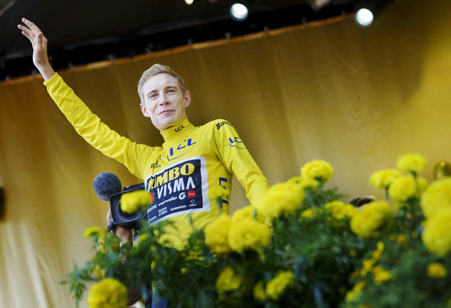 Jonas Vingegaard hyldes i Tivoli onsdag den 26. juli 2023. Jonas Vingegaard vandt Tour de France for andet år i træk.. (Foto: Liselotte Sabroe/Ritzau Scanpix)