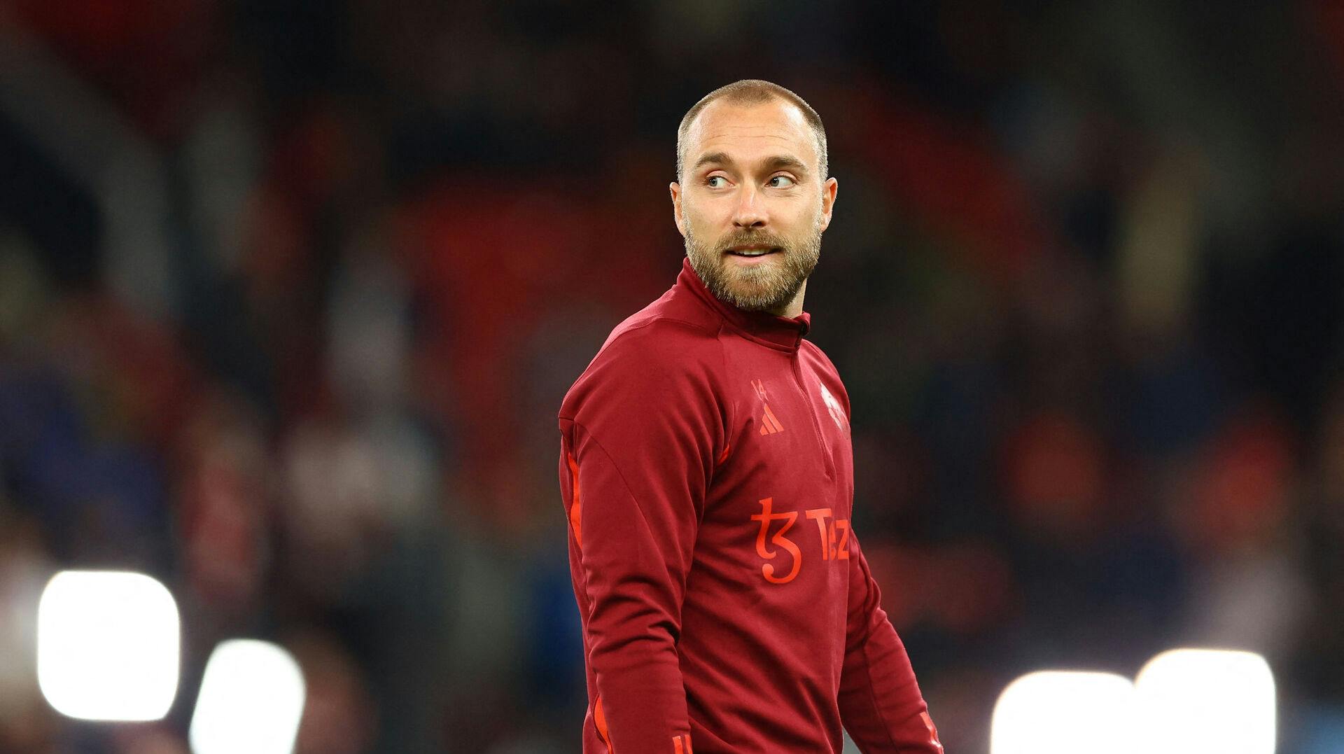 Soccer Football - Champions League - Group A - Manchester United v FC Copenhagen - Old Trafford, Manchester, Britain - October 24, 2023 Manchester United's Christian Eriksen during the warm up before the match REUTERS/Molly Darlington