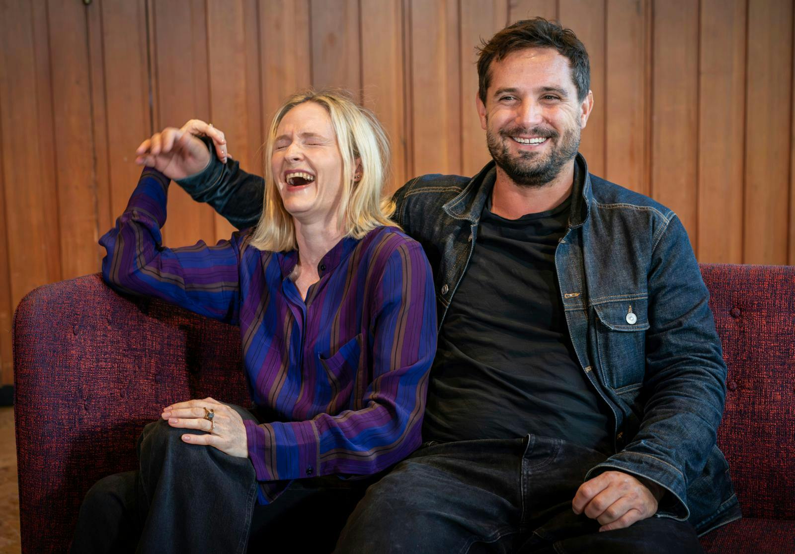 Humøret var højt hos Mille Lehfeldt og Christian Tafdrup til pressemødet i forbindelse med sæson to af ”Carmen Curlers”.