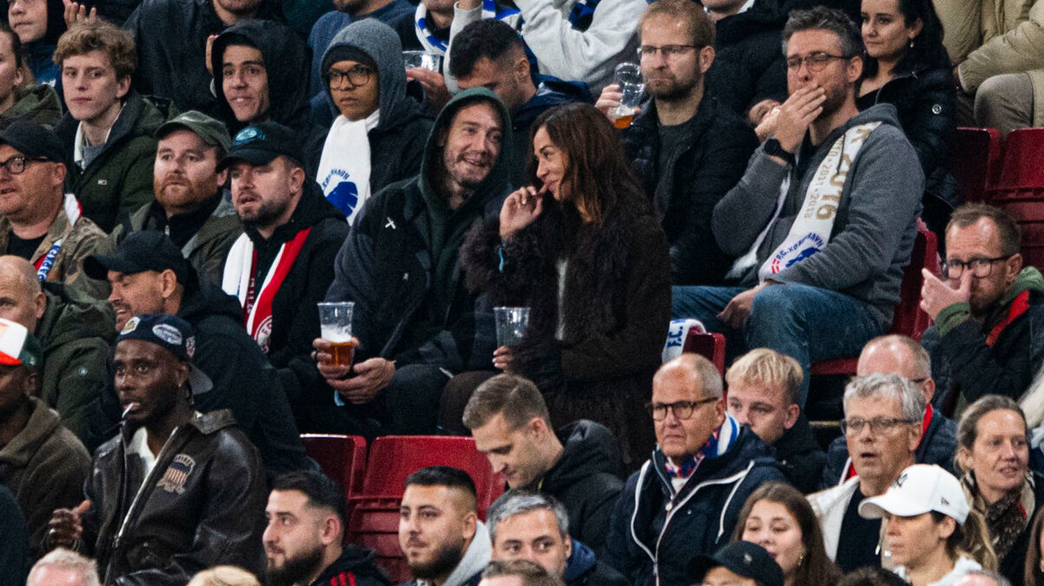 Sus Wilkins og Nicklas Bendtner sad side om side, da FC København spillede mod FC Bayern München tidligere på efteråret.