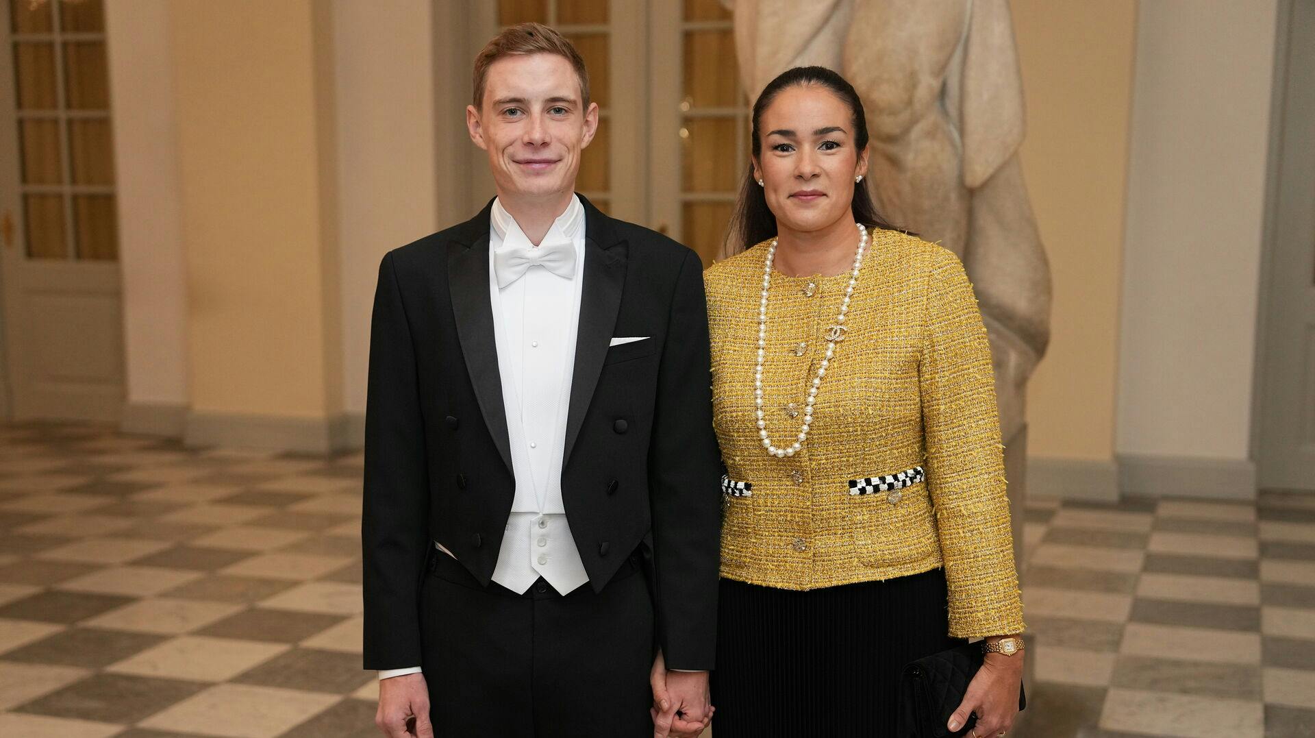 Jonas Vingegaard med hustruen Trine Marie Vingegaard.