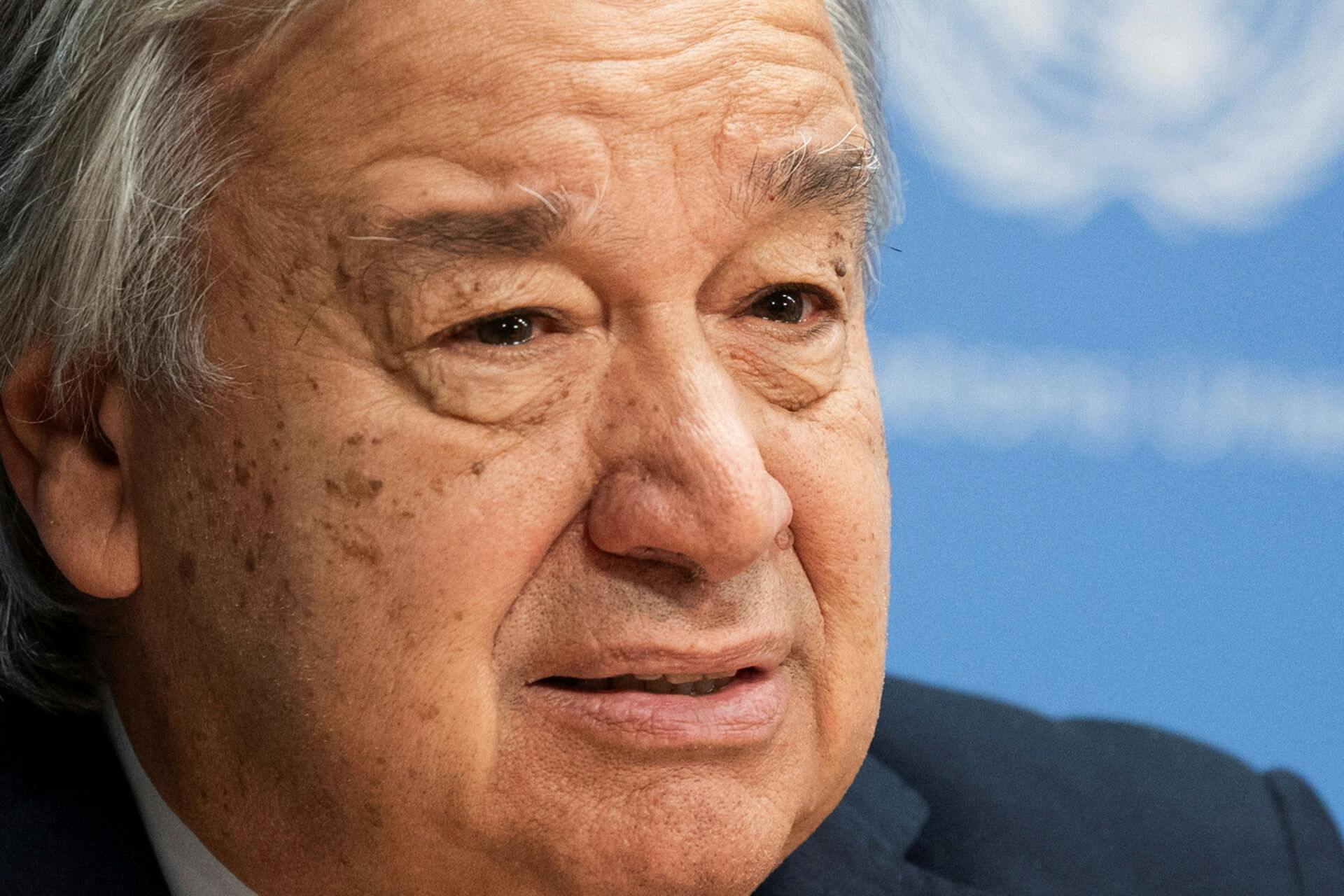 Generalsekretær Antonio Guterres i New York til FN-møde om krisen i Gaza d. 6. november.