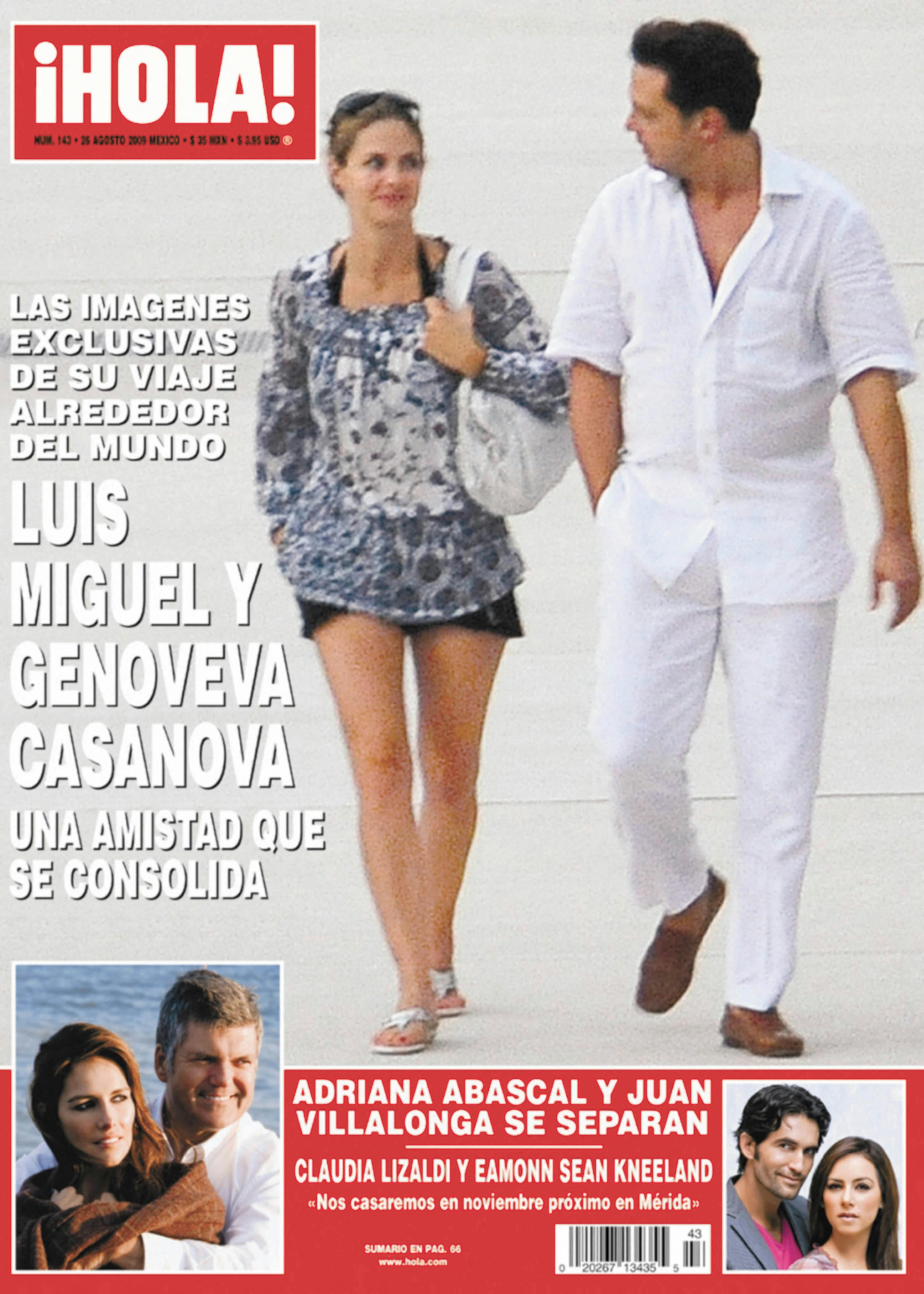 Her ses Genoveva Casanova på forsiden af Hola med Luis Miguel.
